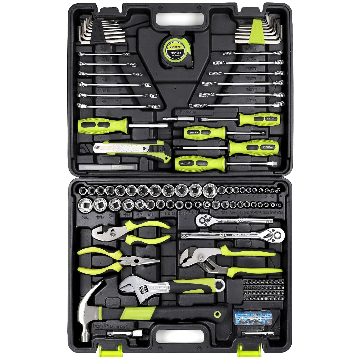 Home Repair Tool Kit 225 Piece Mechanic Tool Box Set Hand Tool Set Fastpro