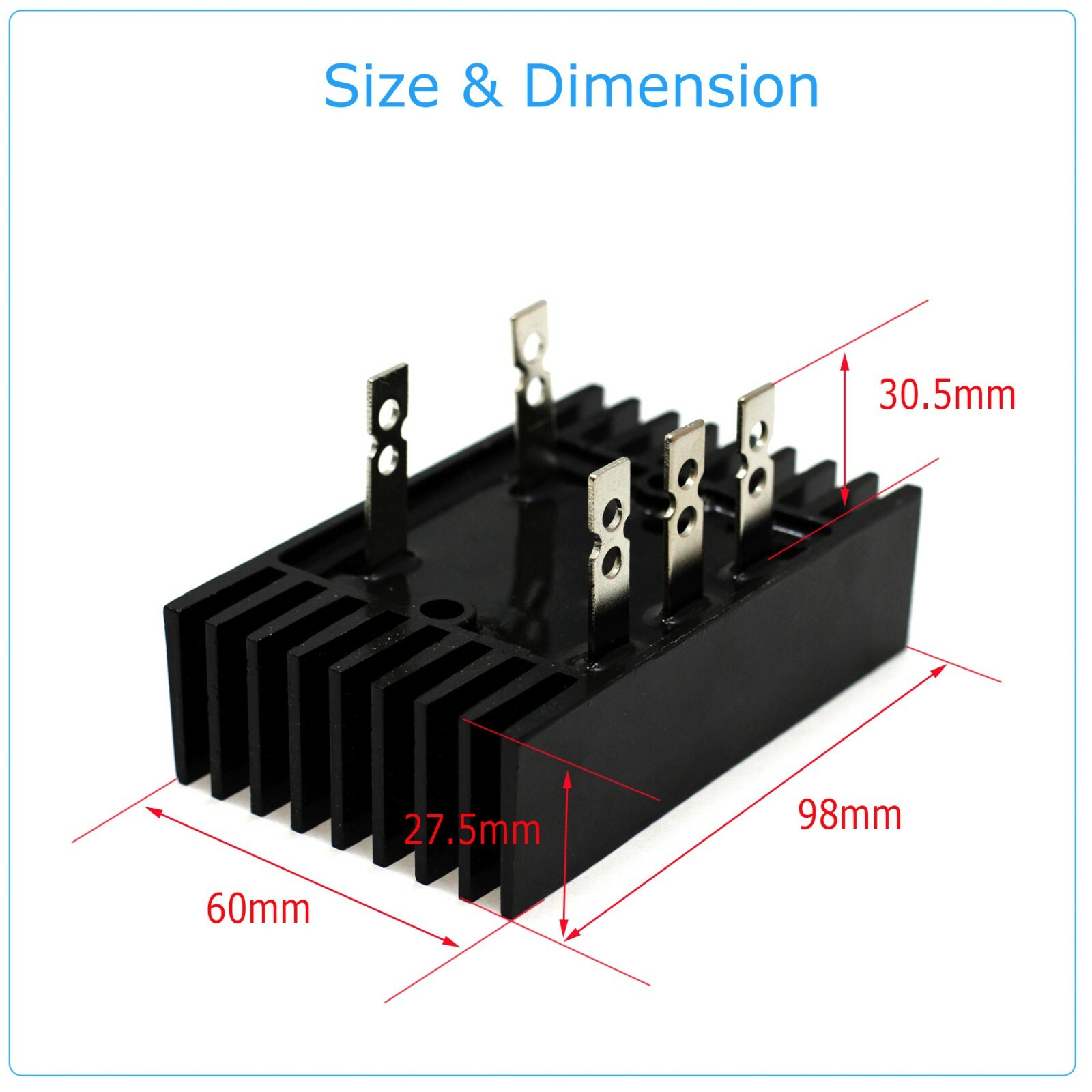 Amico SQL 100A Amp 1000V 3 Phase Diode Metal Case Bridge Rectifier TS