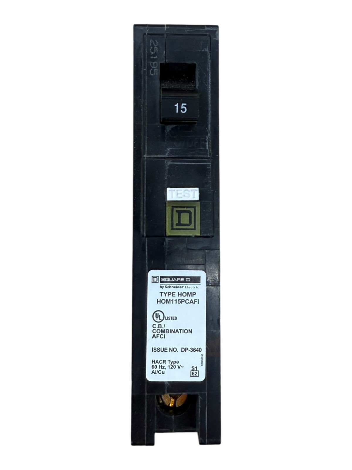 Square D HOM115PCAFI 15A Circuit Breaker