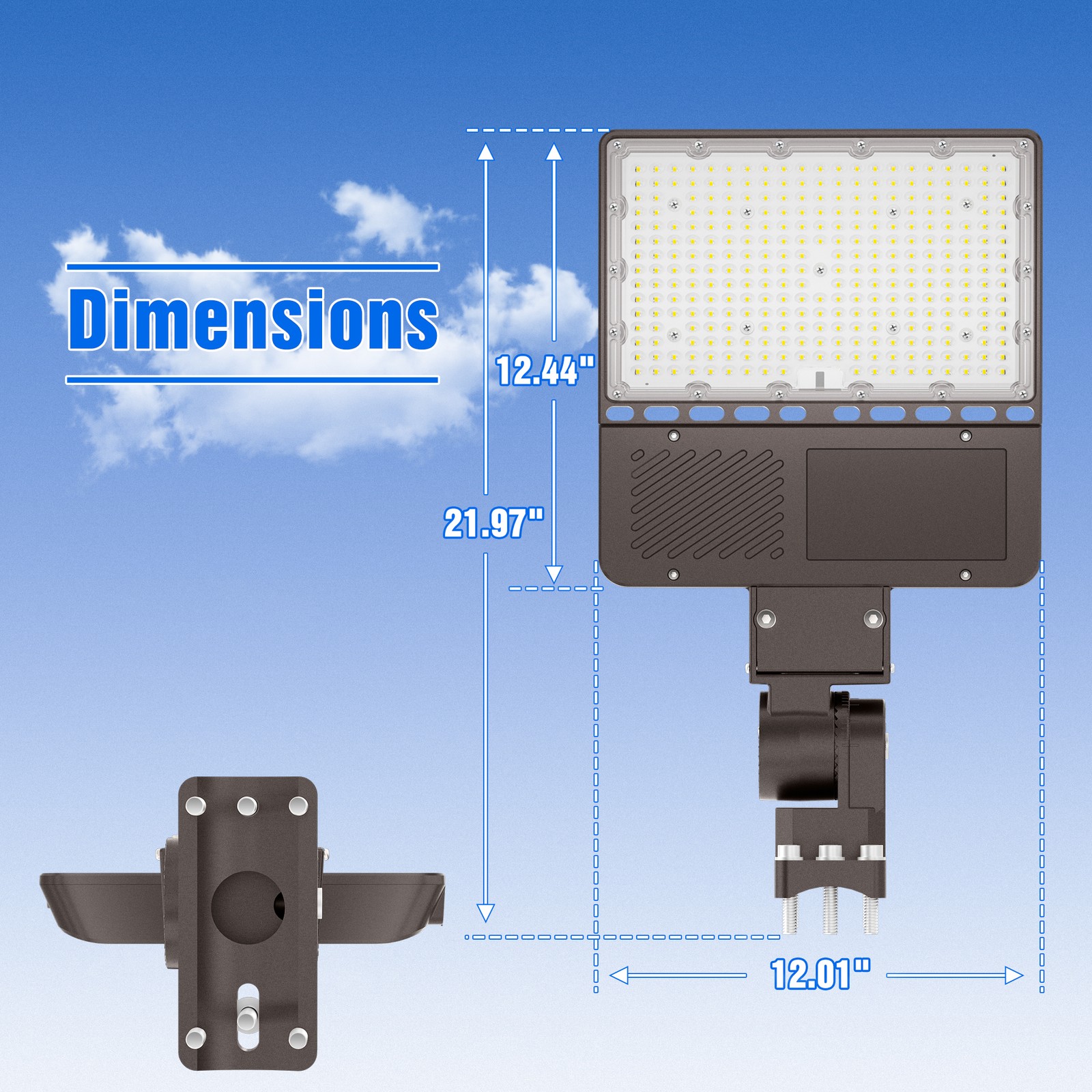 150W LED Area Stadium Light Parking Lot Shoebox Dusk to Dawn Flood Wall Lighting