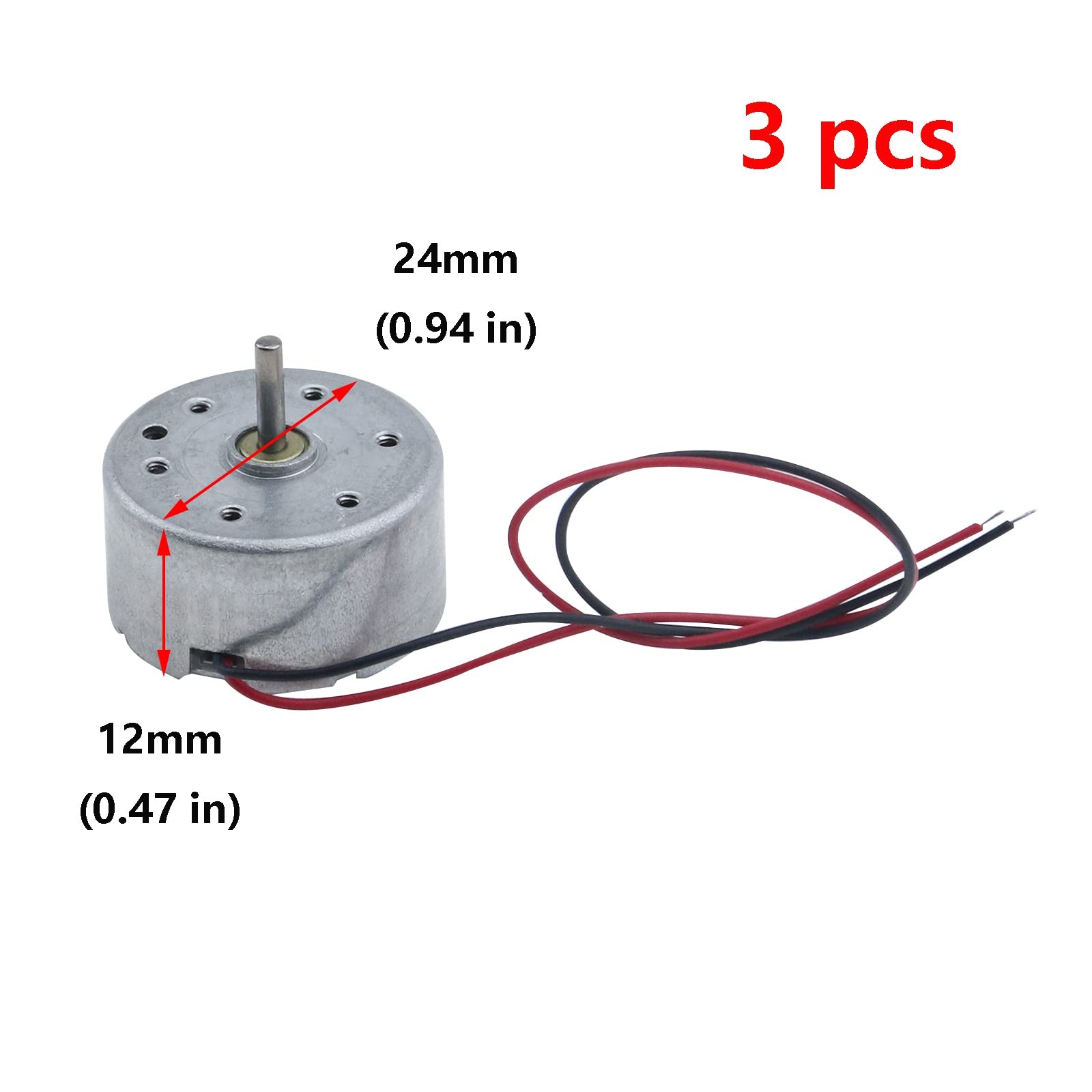 DC Motor Mini 5V 6000RPM Electric Motor with Wire for DIY Toys Pack of 3