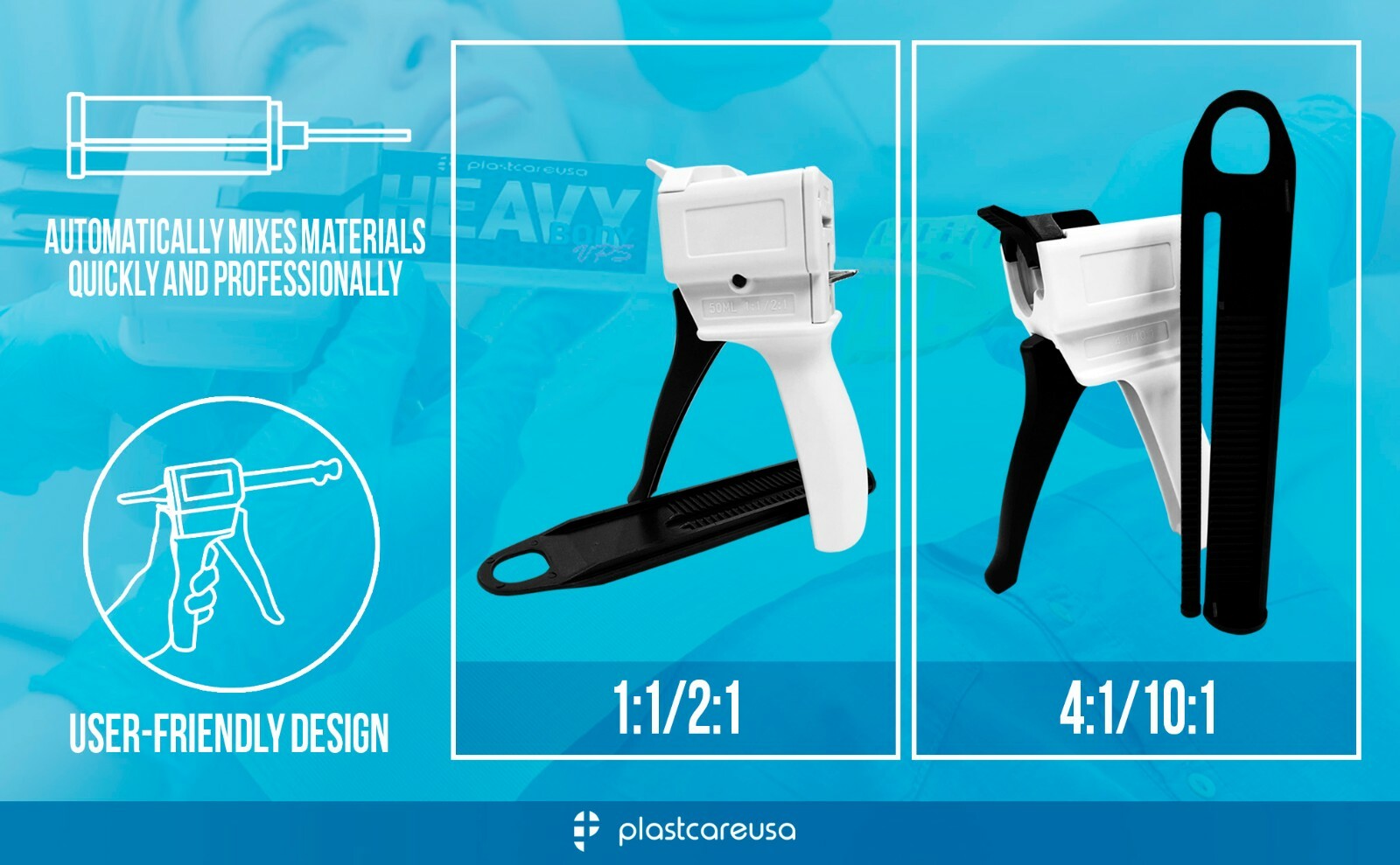 Dental Impression Universal Cartridge Dispenser Delivery Gun 1:1 2:1 House Brand