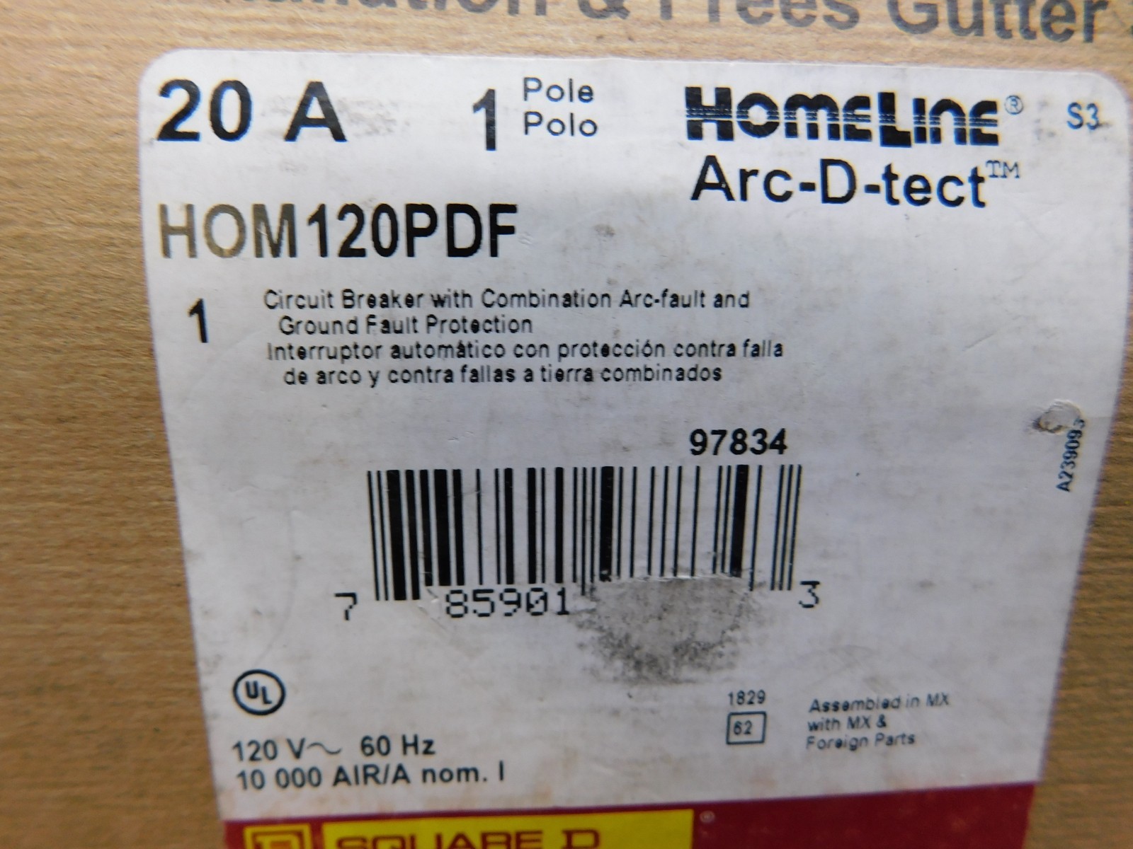 NEW Square D HOM120PDF 120V 20A Single-Pole Circuit Breakers