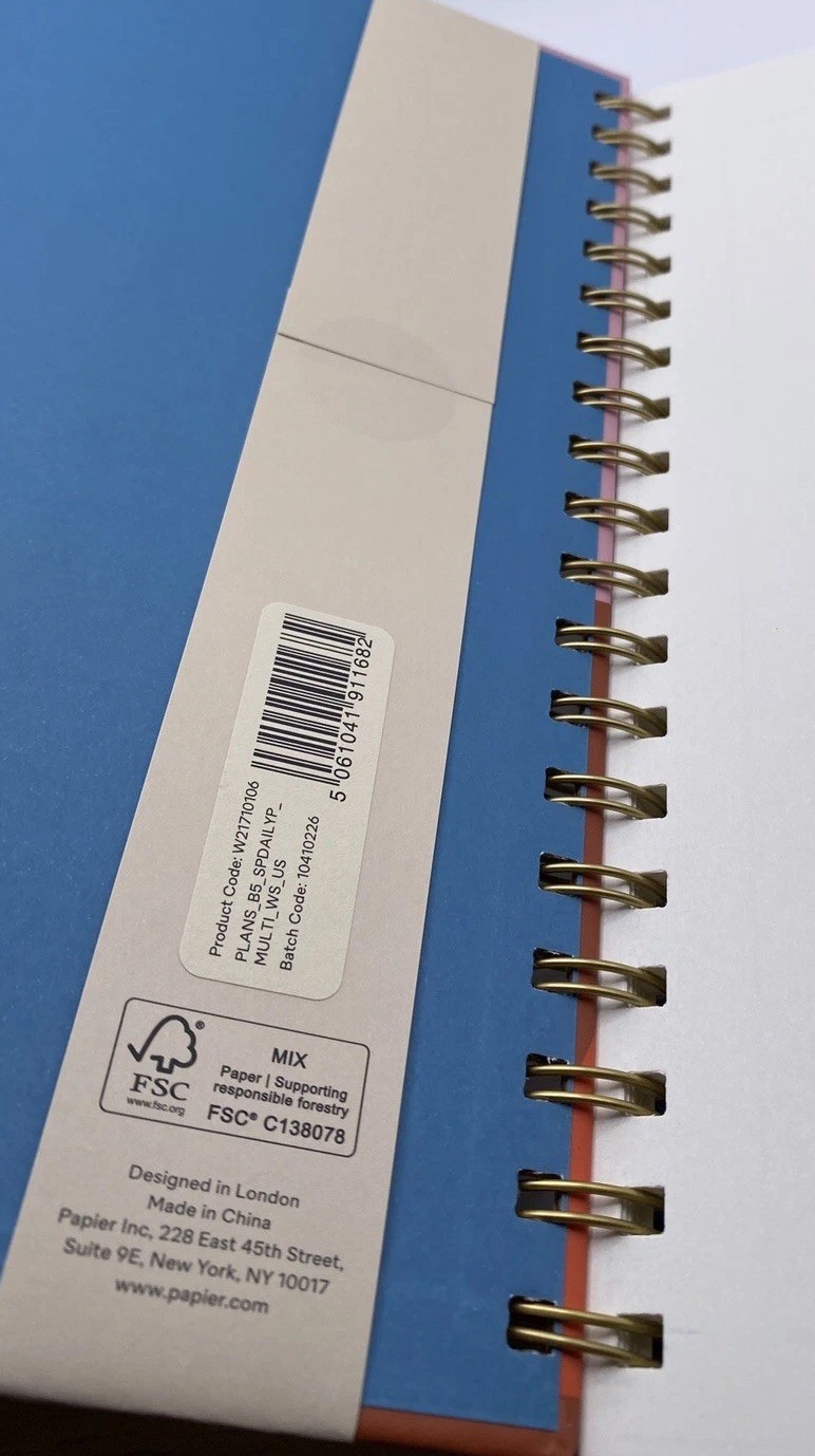 Papier Productivity Planner Hard Cover Spiral 9.84″x7.48″ Undated NEW