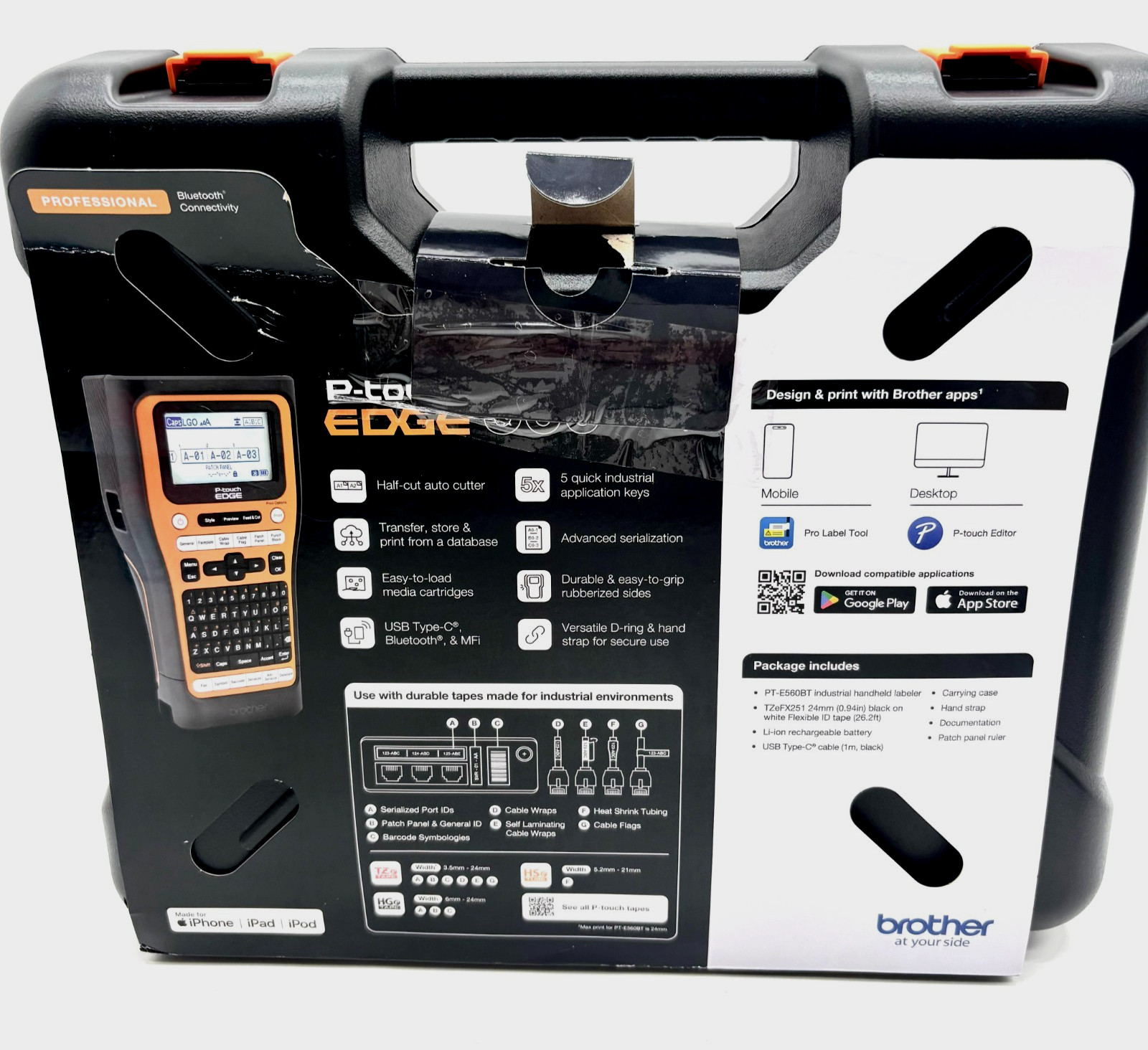 Brother Bluetooth Wireless Technology Industrial Label Printer PT-E560BTVP