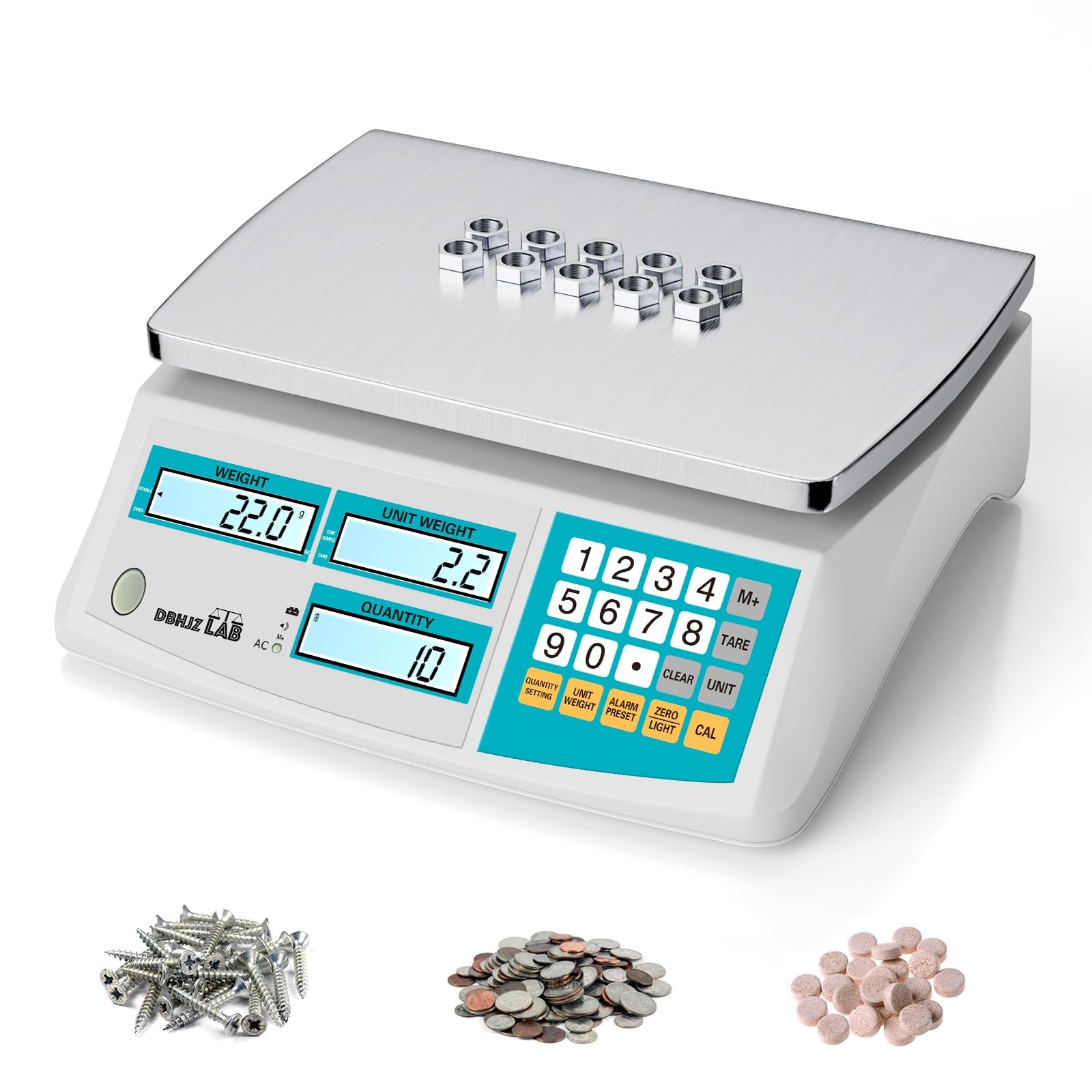 Counting Scale 30kg/66lb x 0.1g for Small Parts, Coins, Pieces, Tickets