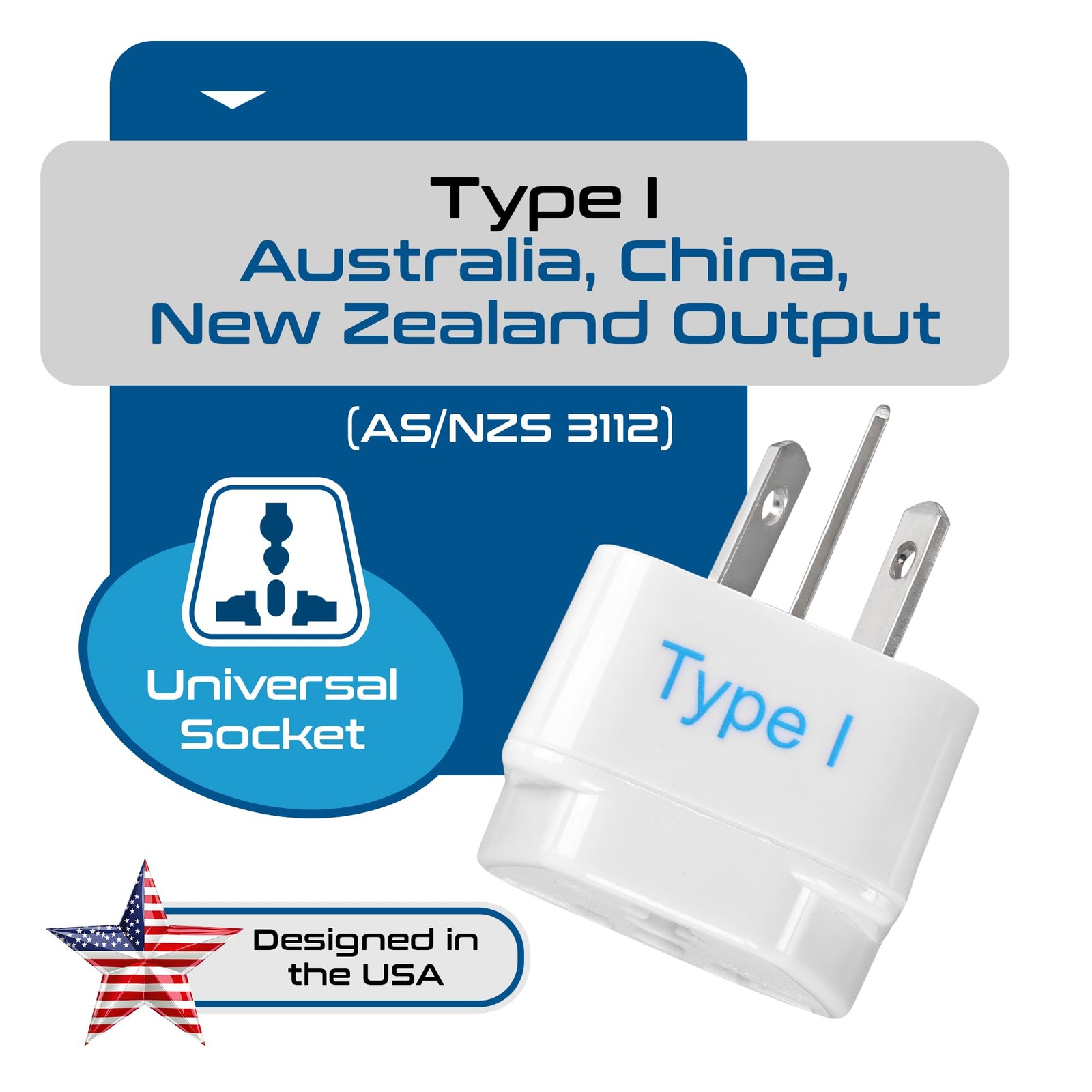 Australia, China, New Zealand Travel Plug Adapter Type I 3 Pack Grounded & U…