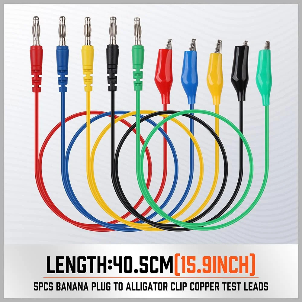 22PCS Back Probe Pin Kit, Electrical Testing Probes with 5 Colors Silicone Wires