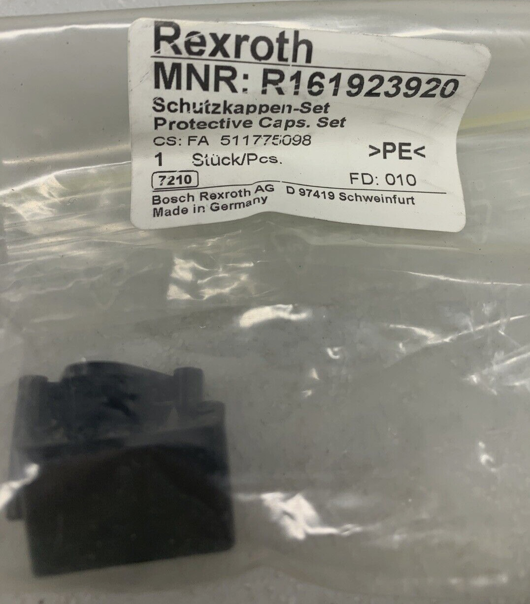 REXROTH R160526431 BALL GUIDE RAIL CS w/CAPS KSA-25-SNS 200.0MM **NEW**