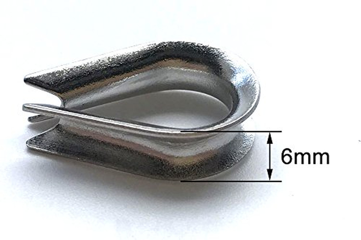 M3 Stainless Steel Thimbles for 1/8 Inches Diameter Wire Rope 50 PCS