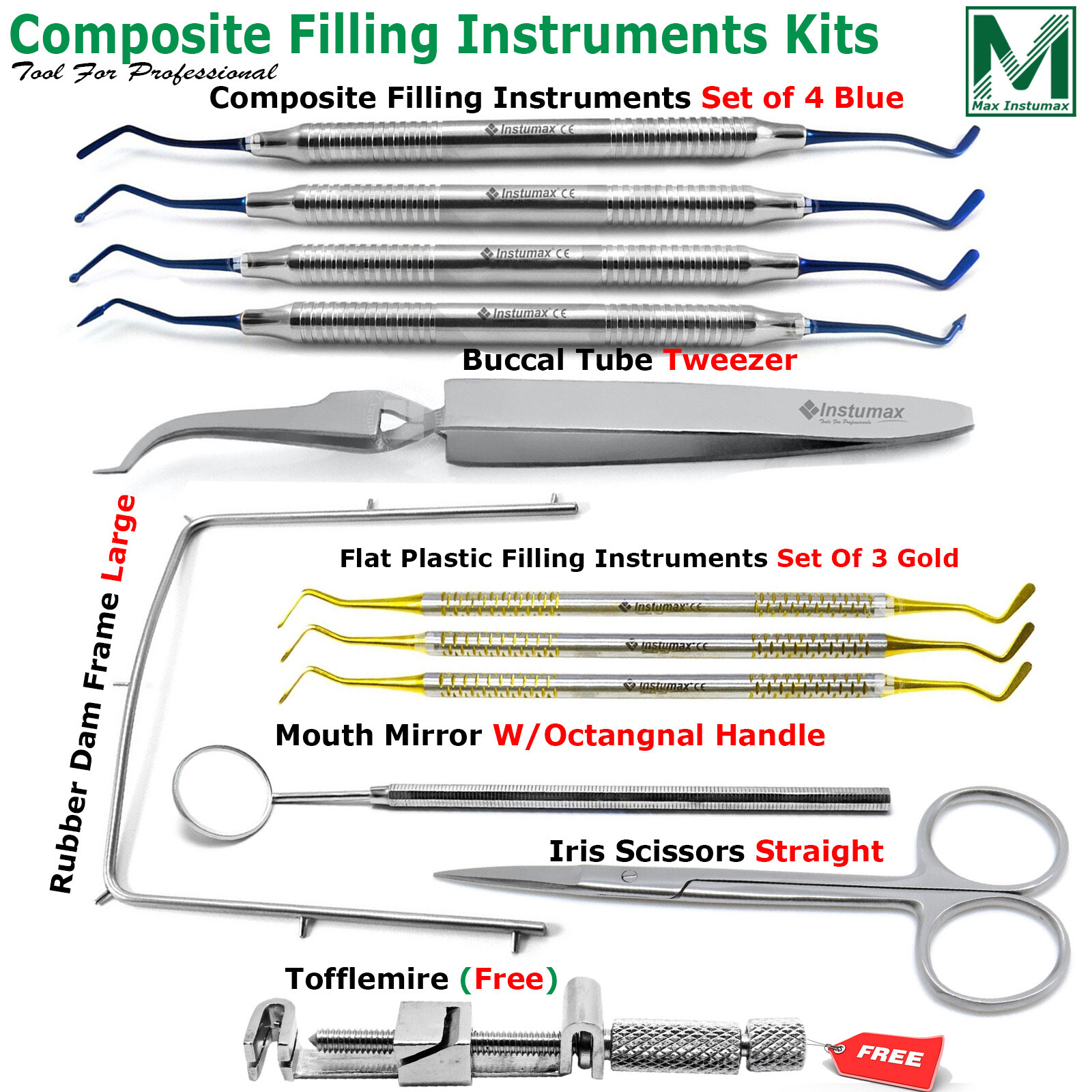 Dental Composite Filling Instruments Restoration Placement Tools INSTUMAX