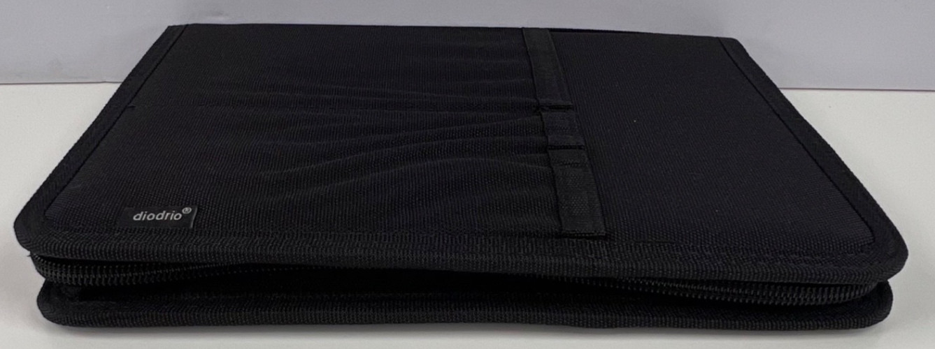 Diodrio Zipper Journal Organizer with A5 Notebook Pen & Card Holder Black