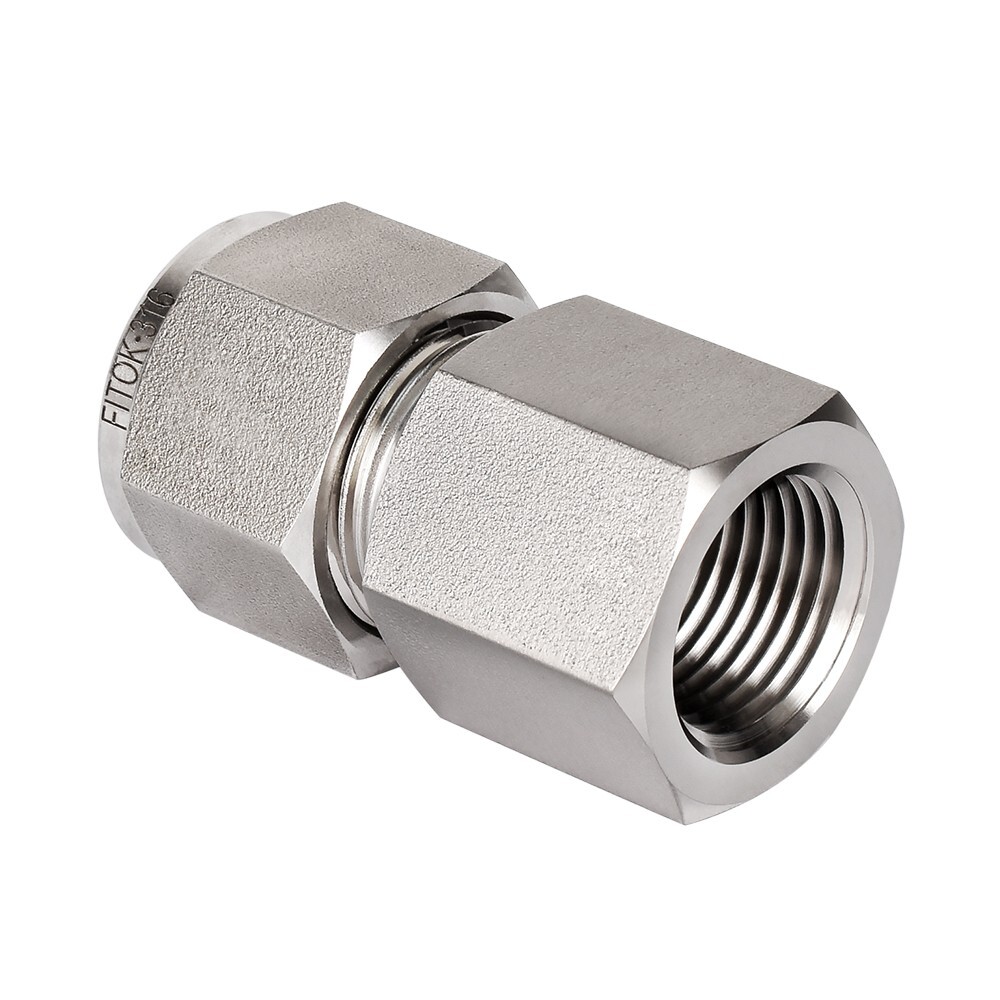 FITOK 5/16″ OD x 1/4 Female NPT 316 Stainless Steel Compression Tube Fitting
