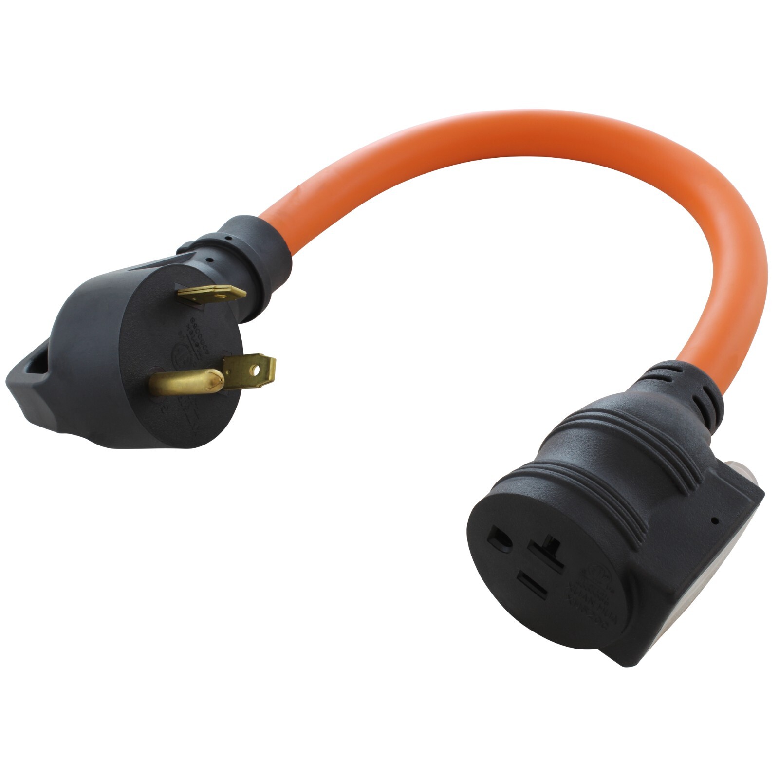 30 Amp NEMA TT-30P to 20 Amp NEMA 5-20R Adapter With 20 Amp Breaker by AC WORKS®