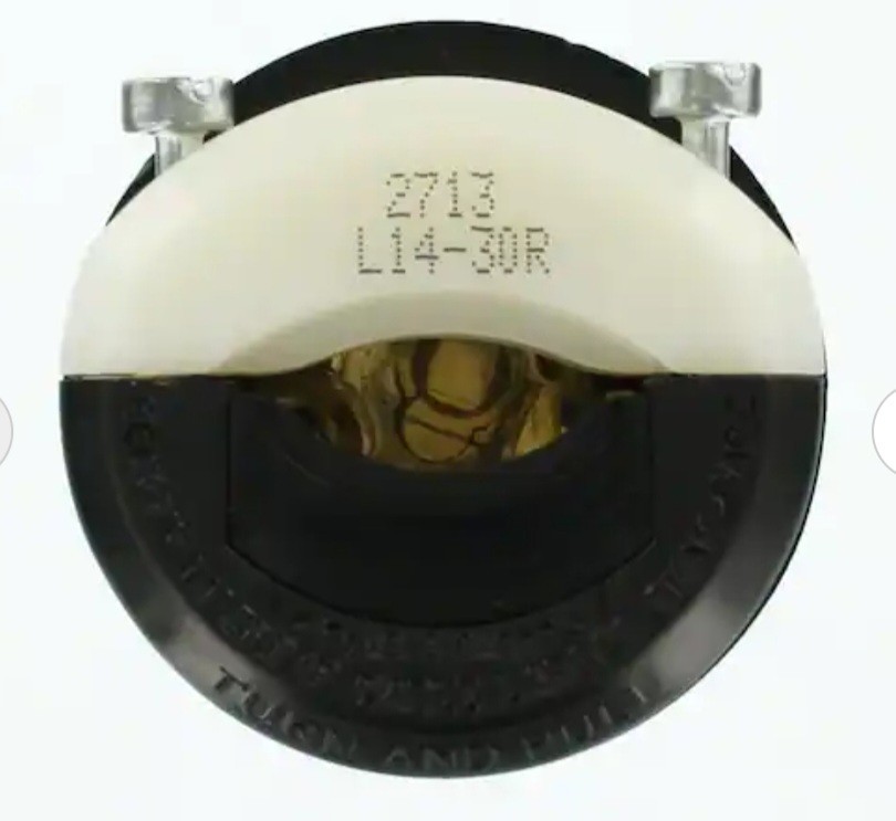Leviton 30 Amp 125/250-Volt Locking Connector, Black and White 2713-CS