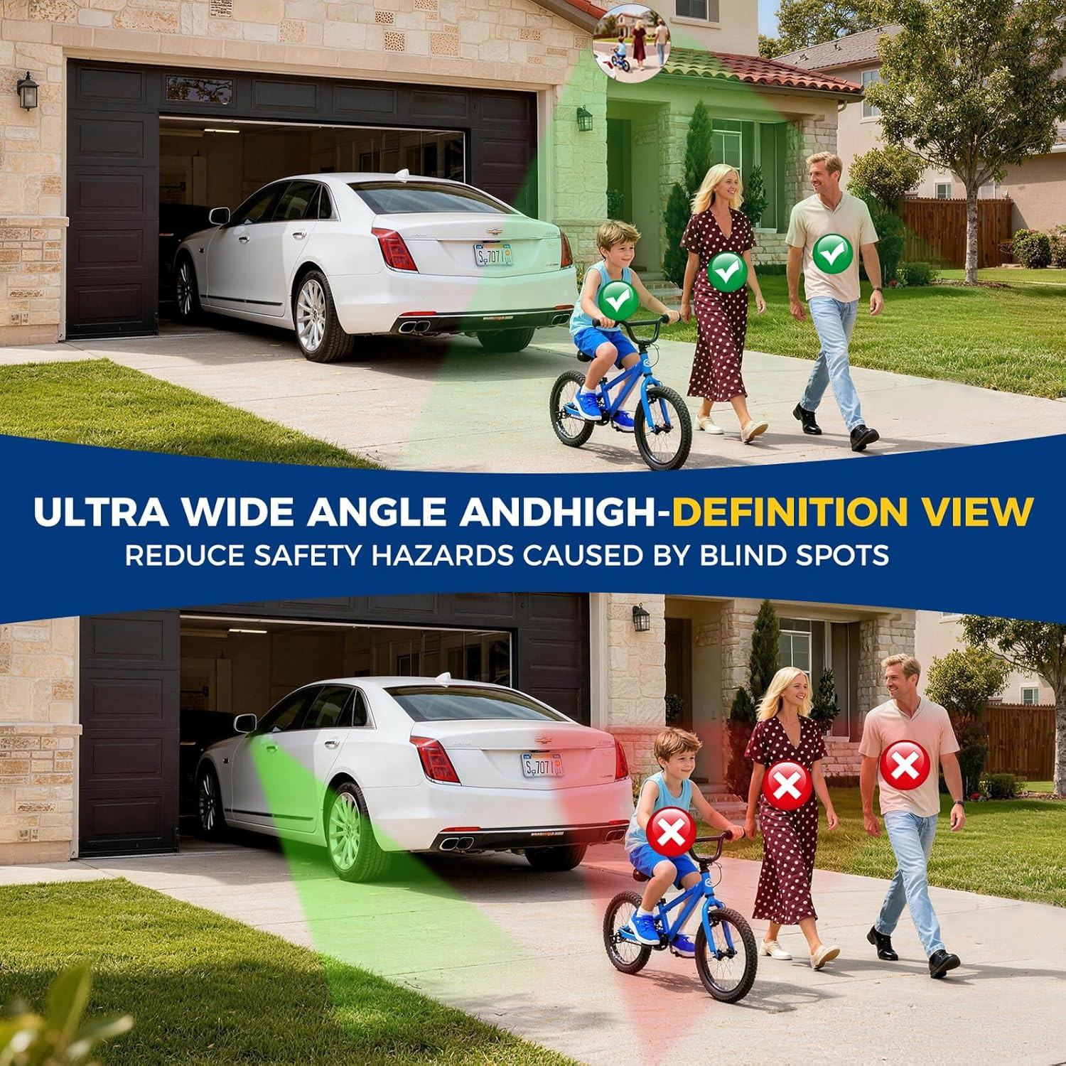 Acrylic Convex Mirror 80° Adjustable Wide-Angle Indoor Security Mirror Suitable