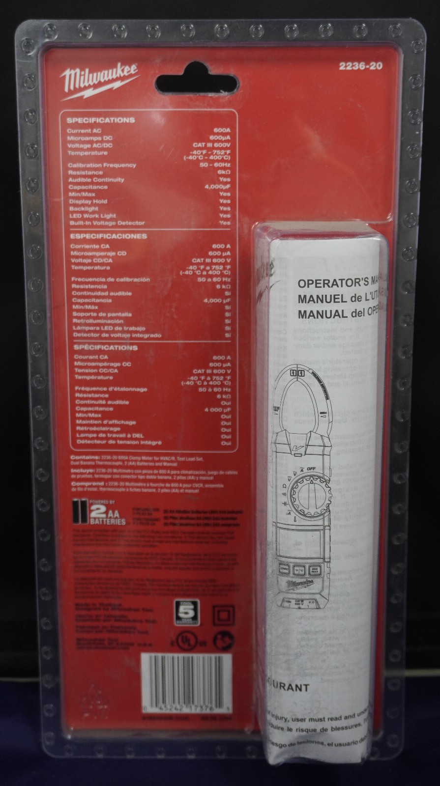 Milwaukee 2236-20 Clamp Meter for HVAC/R – Red BRAND NEW