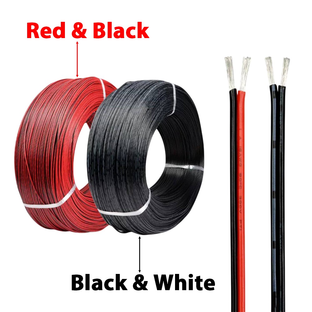Twin 2 Core Flexible PVC Wire Cable 16/18/20/22/24/26/28/30 AWG Tinned Copper