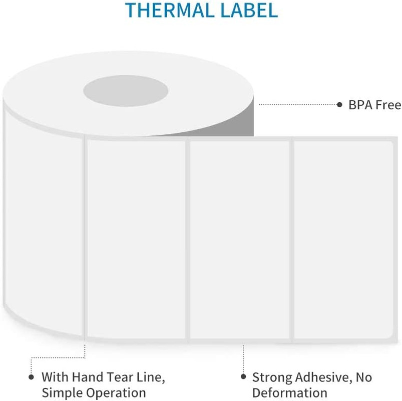 Essential 4″X2″ Direct Thermal Barcode Labels, Shipping Labels, 750 Labels of Ro
