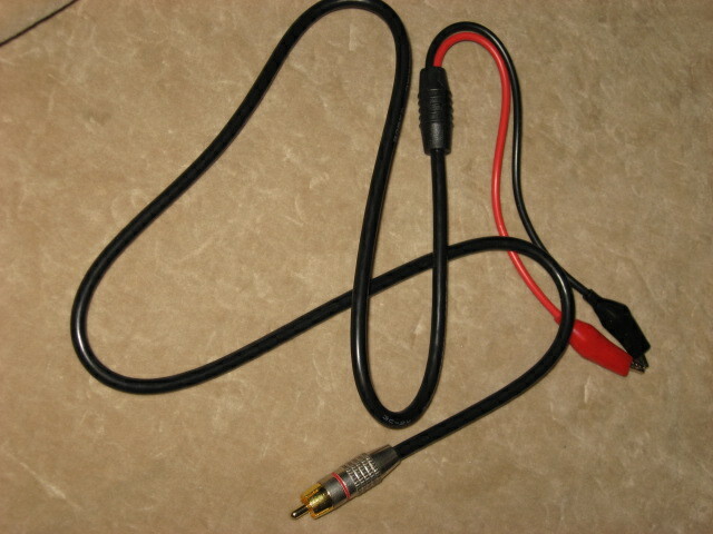 RCA Male to Alligator Clip Cable, new, 3 feet