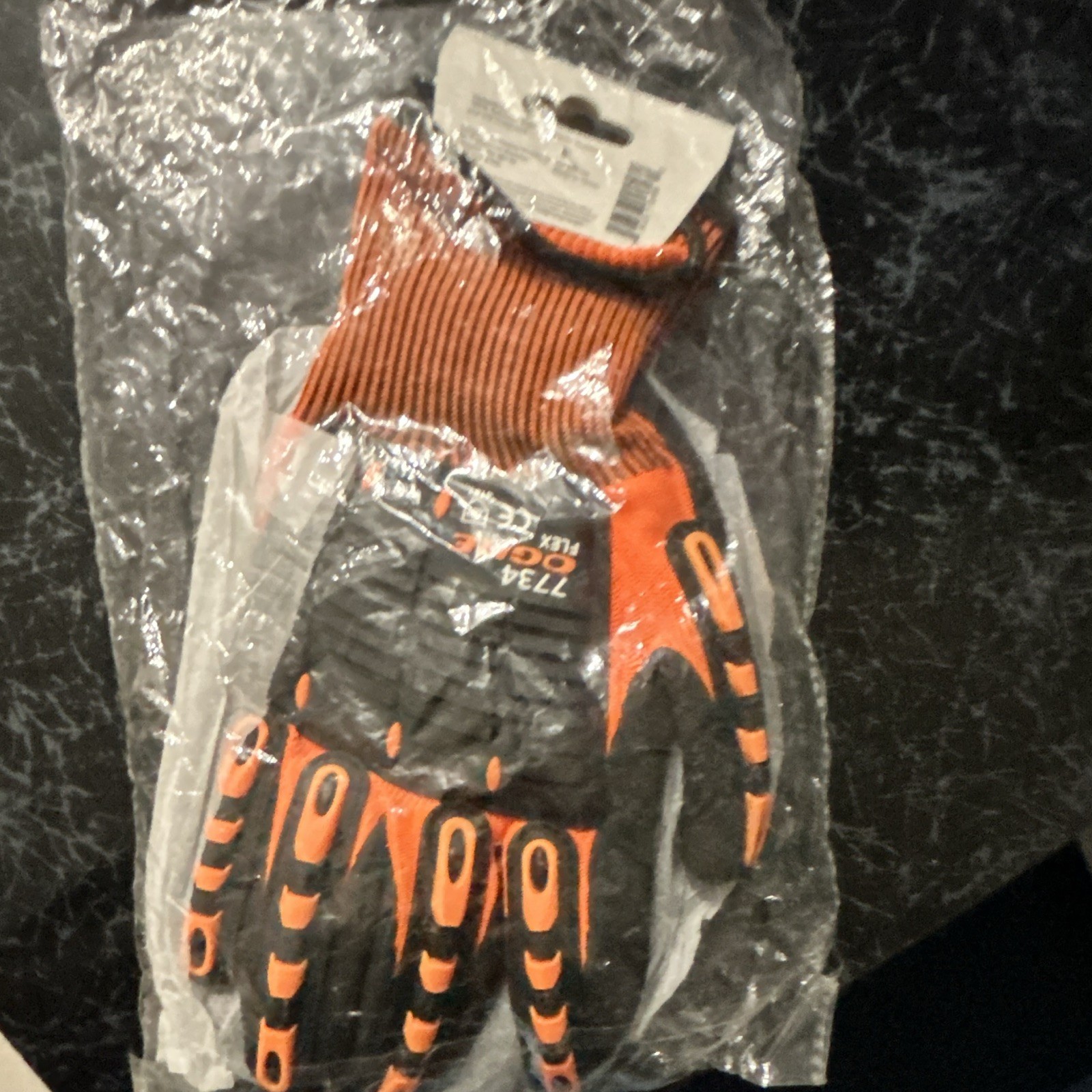CORDOVA Hi-Vis Impact Nitrile Coated Palm Work Gloves XL Black/Orange 1740XL