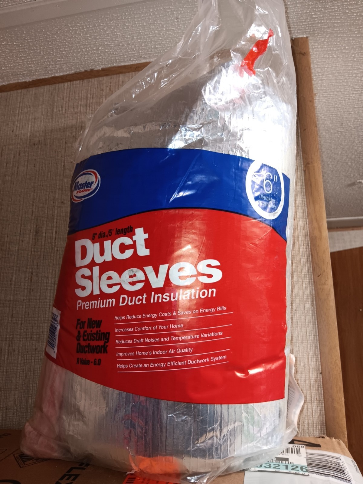 Master Flow 6 in. Dia R-8 Ductwork Insulation Sleeve