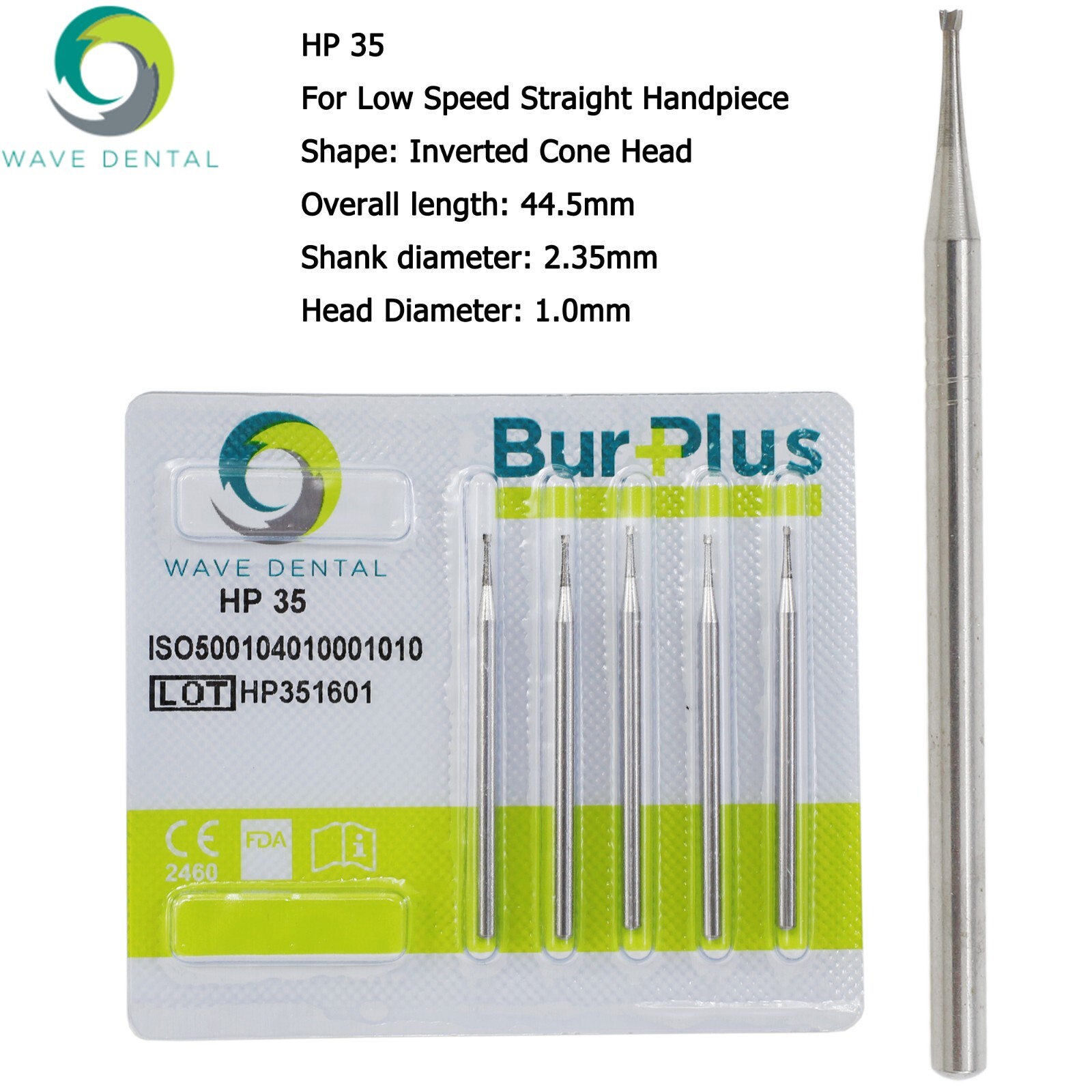 Wave Dental Carbide Burs HP 2 8 557 703L Round For Slow Speed Straight Handpiece