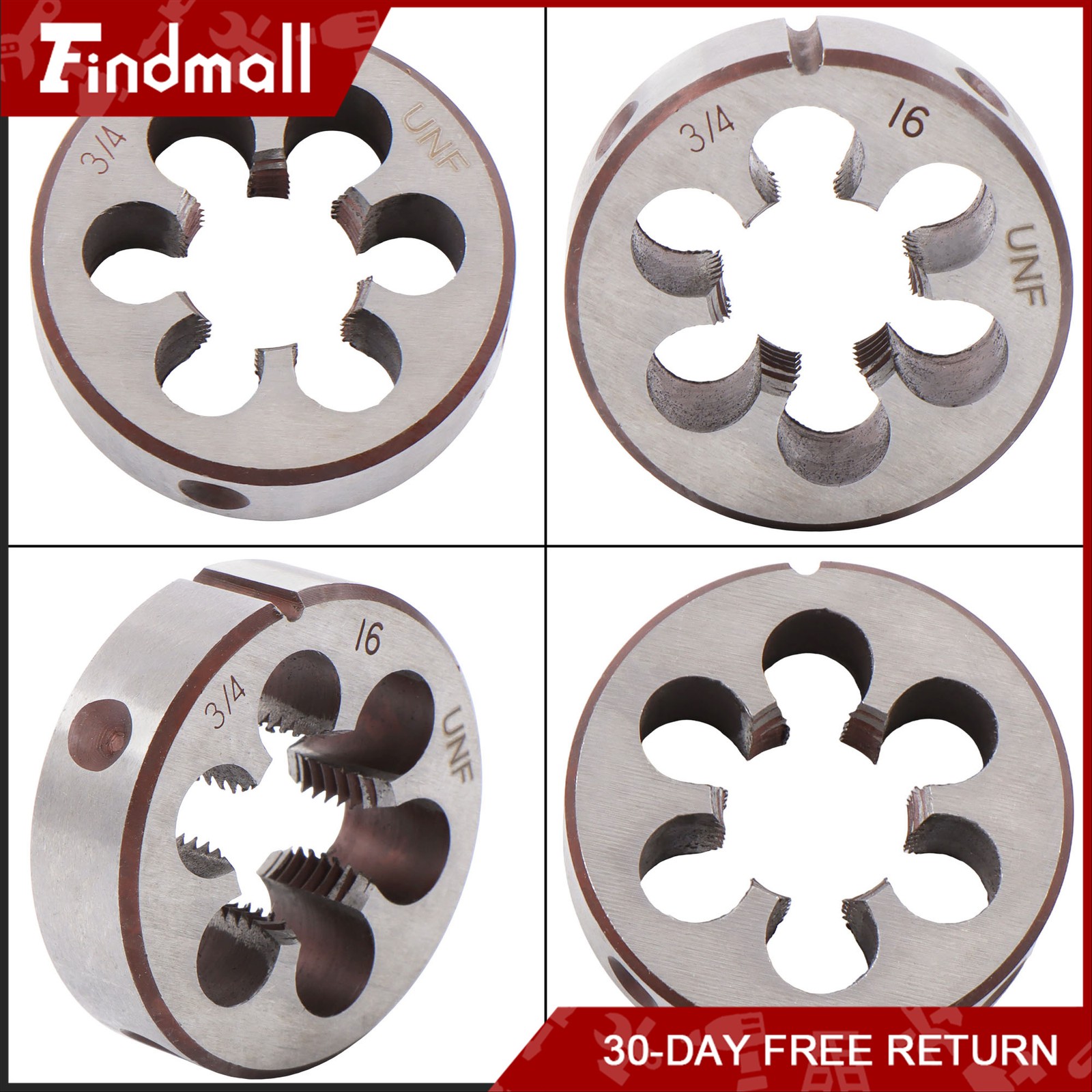 Findmall 3/4″-16 UNF Tap and Die Set Right Hand HSS Threading Gunsmithing 3/4×16