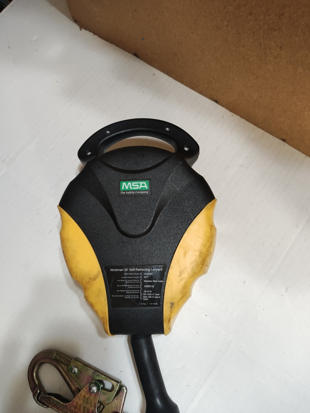 MSA 10119507 Workman 30′ Ft Self Retracting Lanyard Lifelines Steel Cable