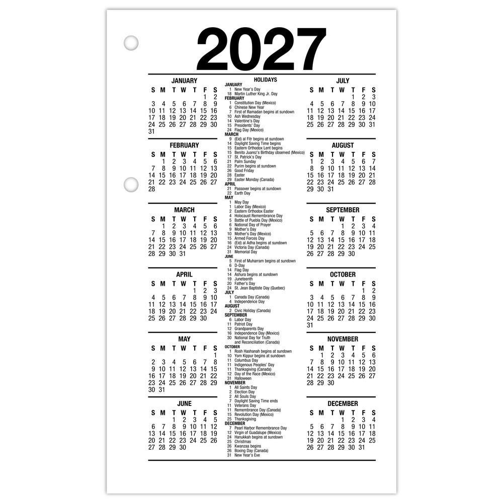 2026 At-A-Glance E717-50 Daily Calendar Refill, 17-Style, 3-1/2 x 6″