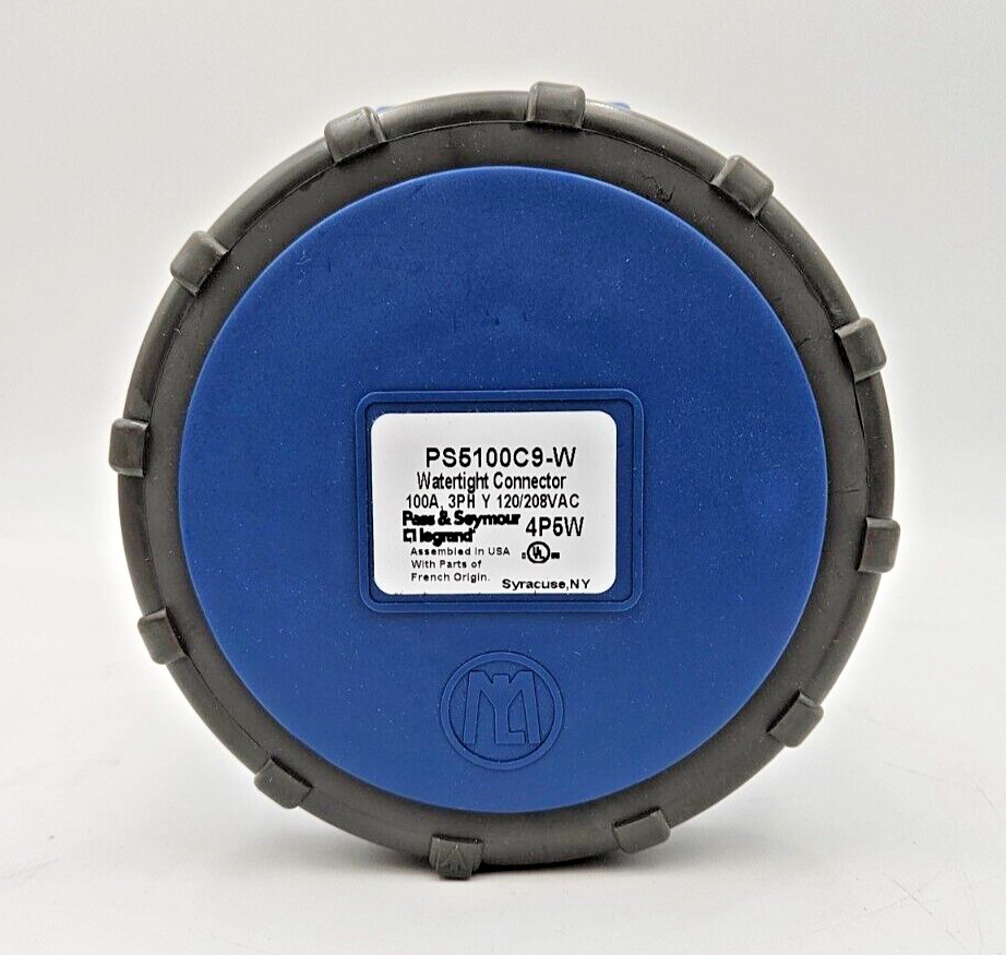 Pass & Seymour PS5100C9-W Pin & Sleeve Watertight Connector, 100A, 120/208V