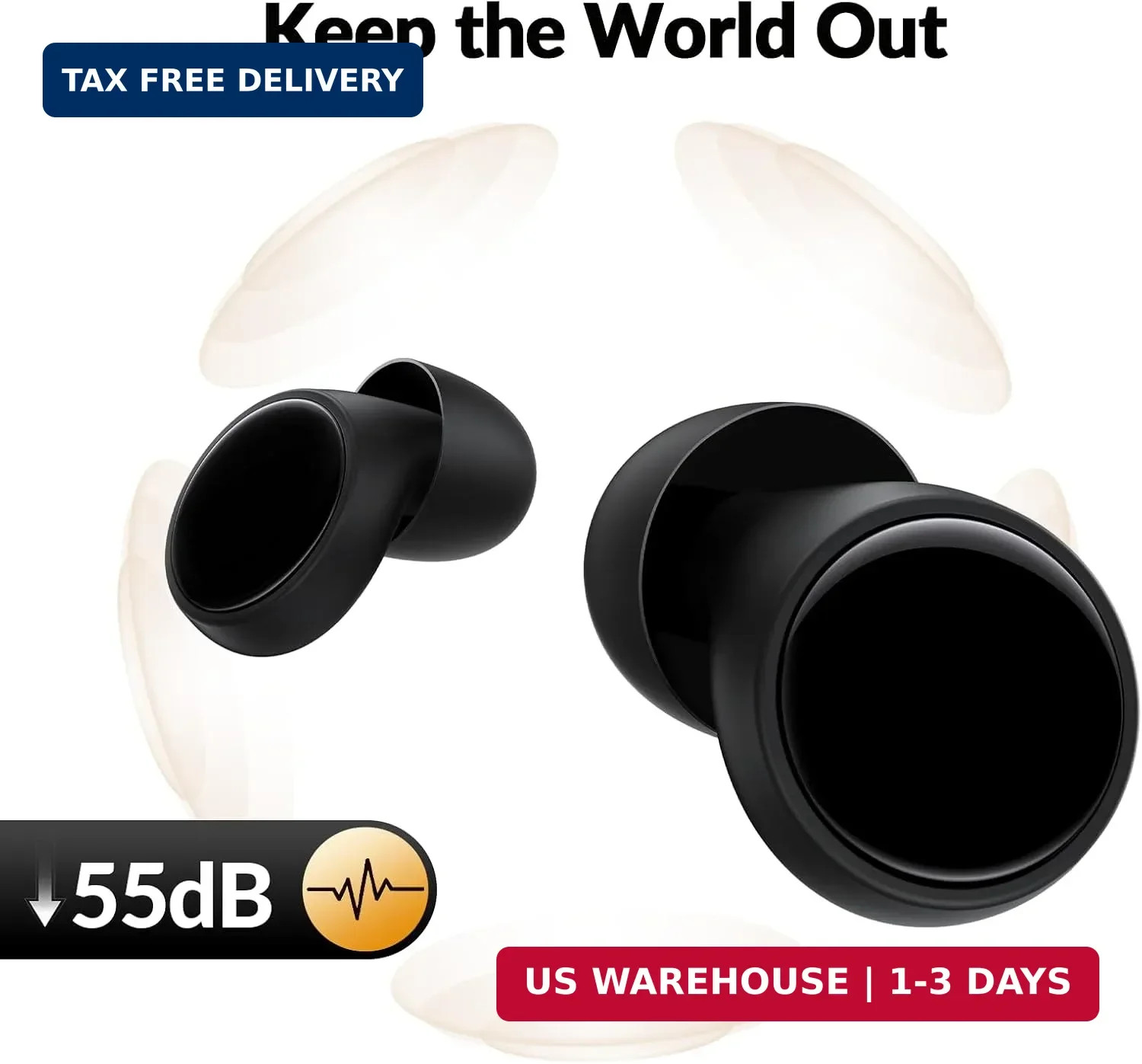 55dB Ear Plugs for Sleeping Noise Cancelling, Noise Reduction Earplugs for Sleep