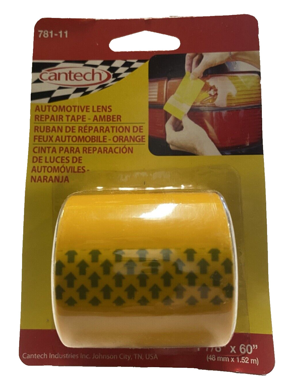 Headlight Taillight Lens Repair Tape, Amber / Yellow, 1.875 in x 60 in.