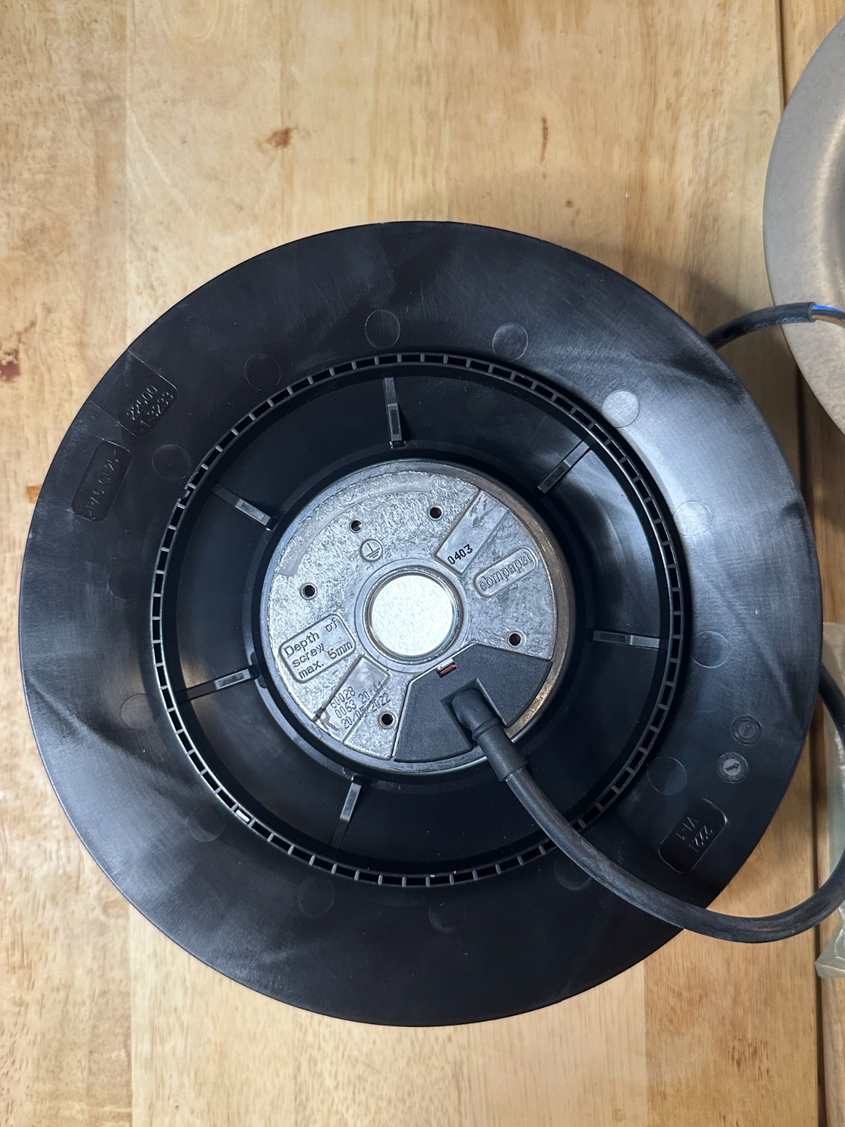 ebm-papst R2E225-RA40-21 AC Centrifugal Blower Fan 115V w/Capacitor + Inlet Cone