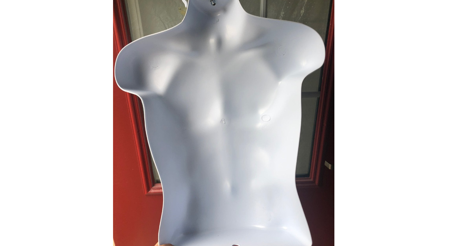 Clothing Display Shirt Form Fits S – L Hanging Male Mannequin White Hollow Back
