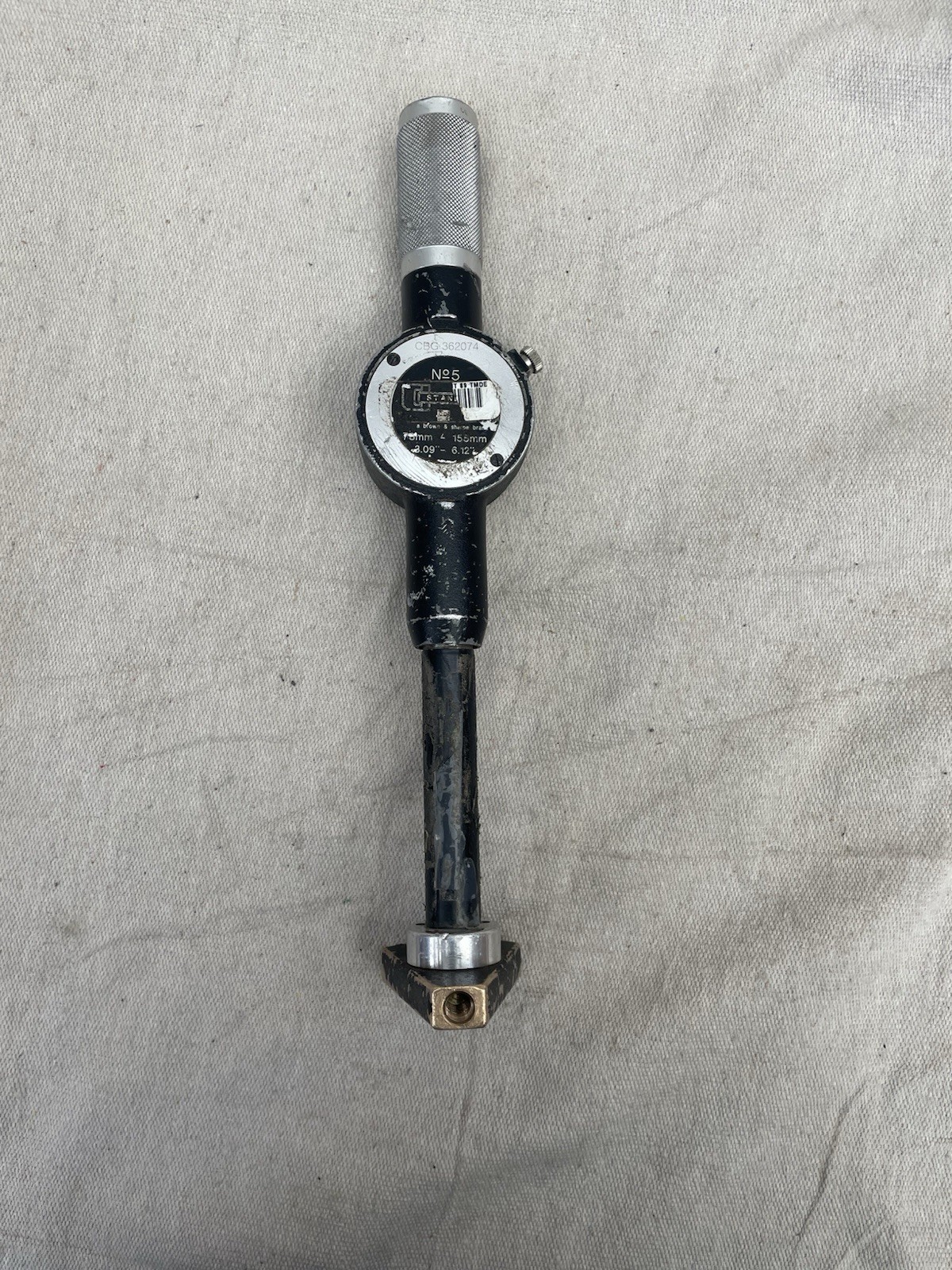STANDARD No. 5 Bore Gage – 78MM-155MM 3.09″-6.12″ – Indicator D1-20241-B, .0001″