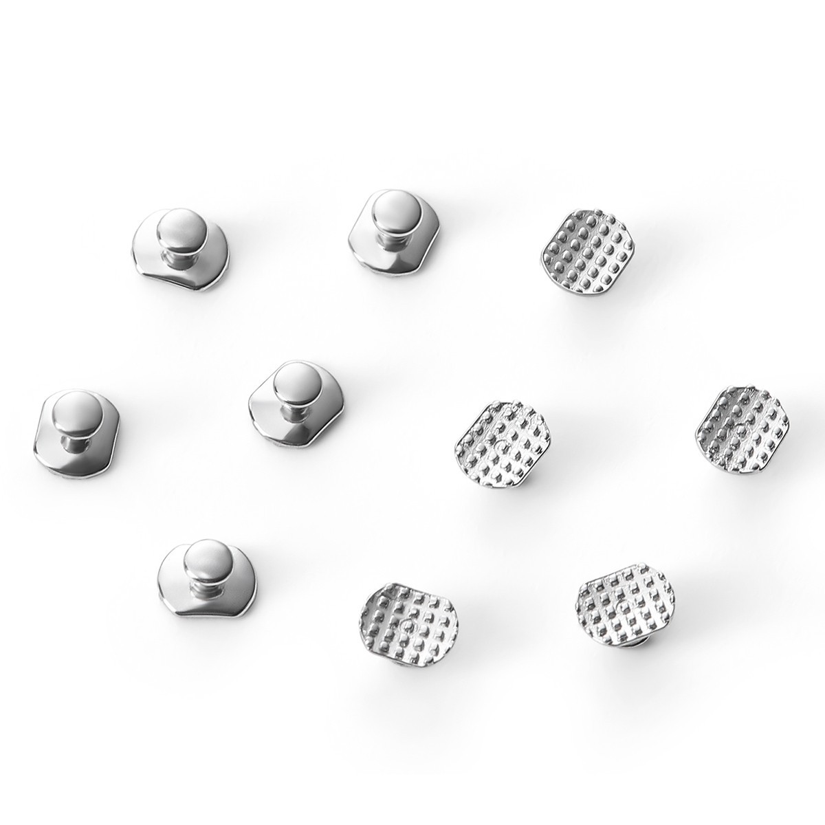 Dental Orthodontic Lingual Buttons Metal Monoblock Bondable Rectangular 10pcs/PK