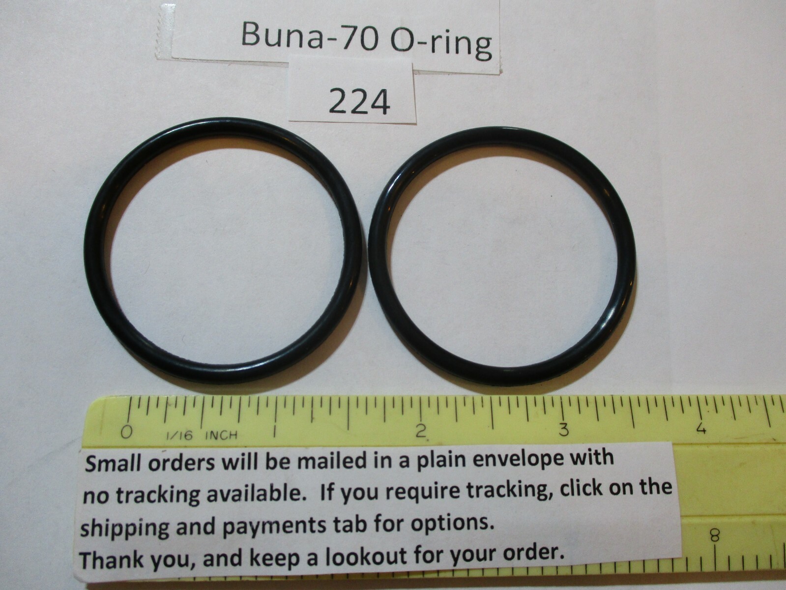 224 O-ring 1-3/4″ ID x 2″ OD x 1/8″ thick. Buna-70. Quan 2.