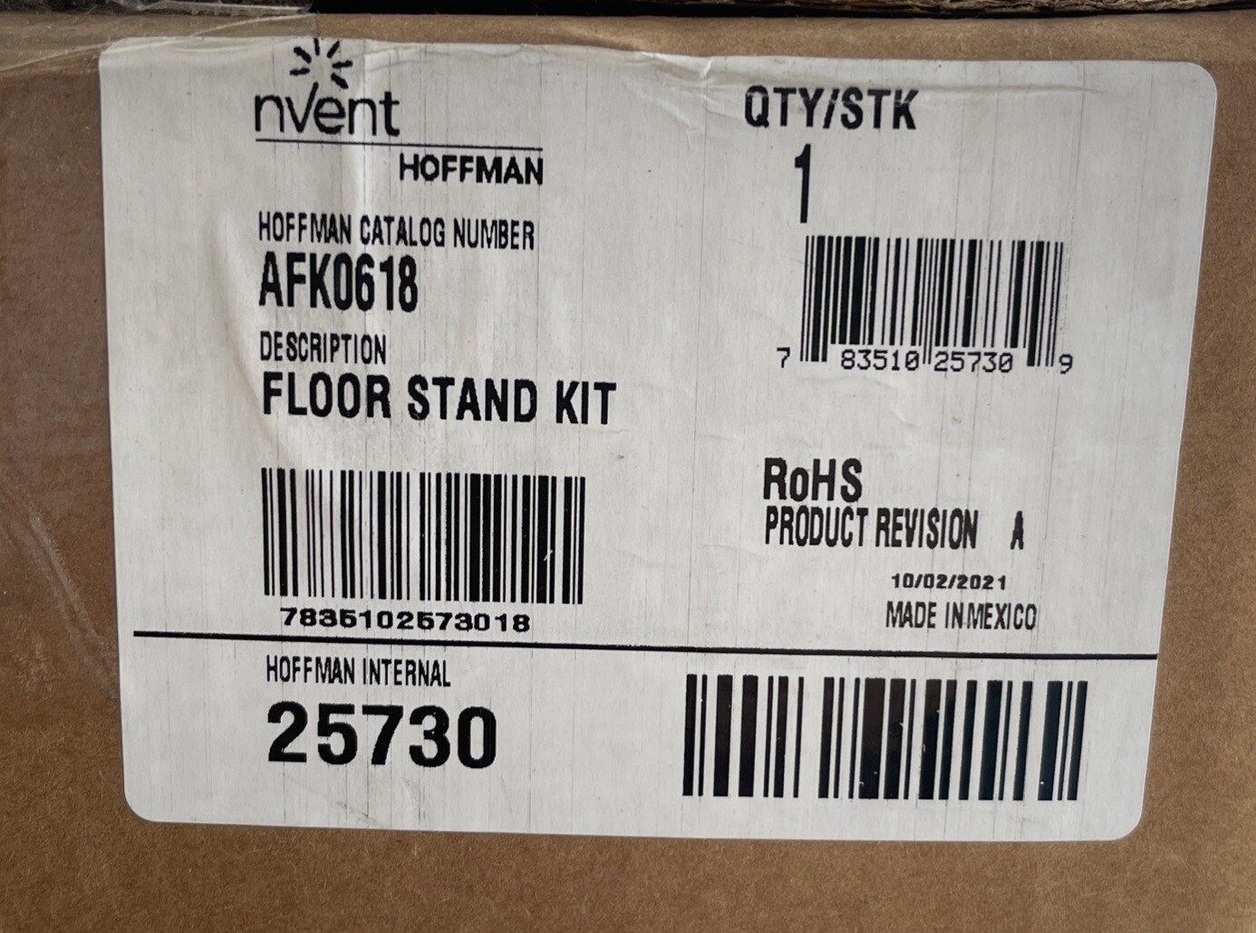 Hoffman Nvent AFK0618 Floor Stand Kit 25730 NEMA 4/12 Wall Mount Enclosures 6X18