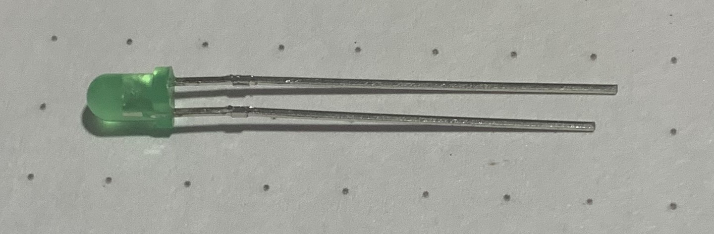 Green LED, 2 Volt, Through Hole, 3 mm OD 5.3 mm Tall, Unbranded, 5 Each