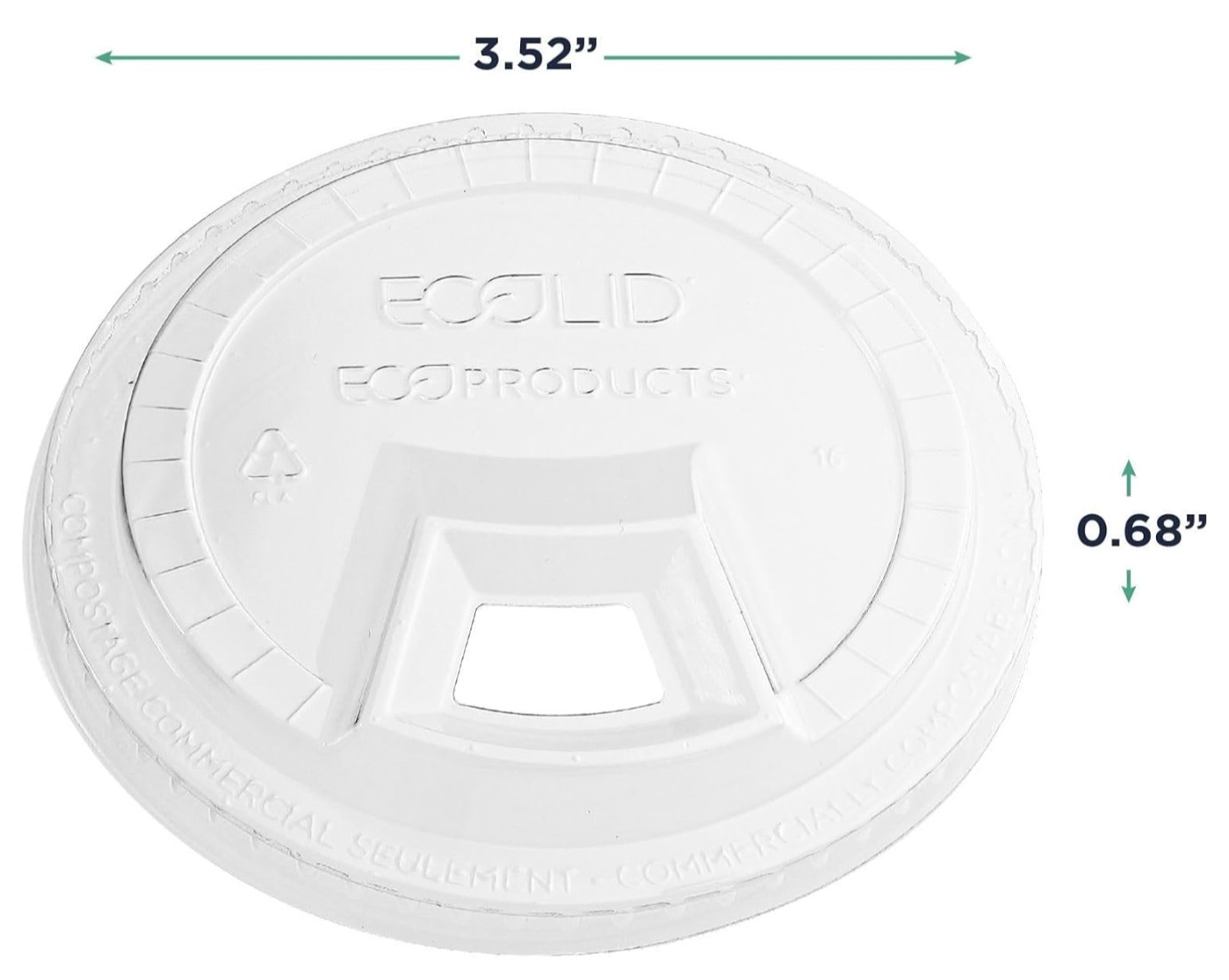 Eco-Products EP-FLCS Plastic Cold Cup Sip Lids 9, 12 – 24 oz Clear (1000/CT) New