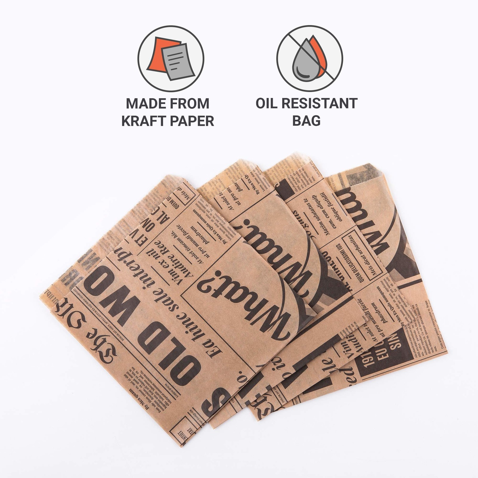 Food Bags, Dinner Bags, Paper Party Bags, 150 x 150 mm, for Castle…