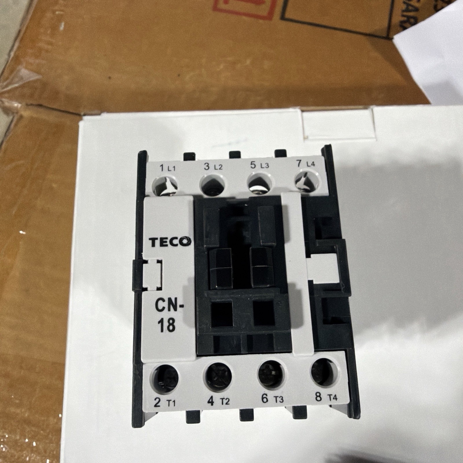 TECO CN-18 IEC Contactor 120V 60Hz 4A 3-Pole DIN Rail Mount AC RoHS