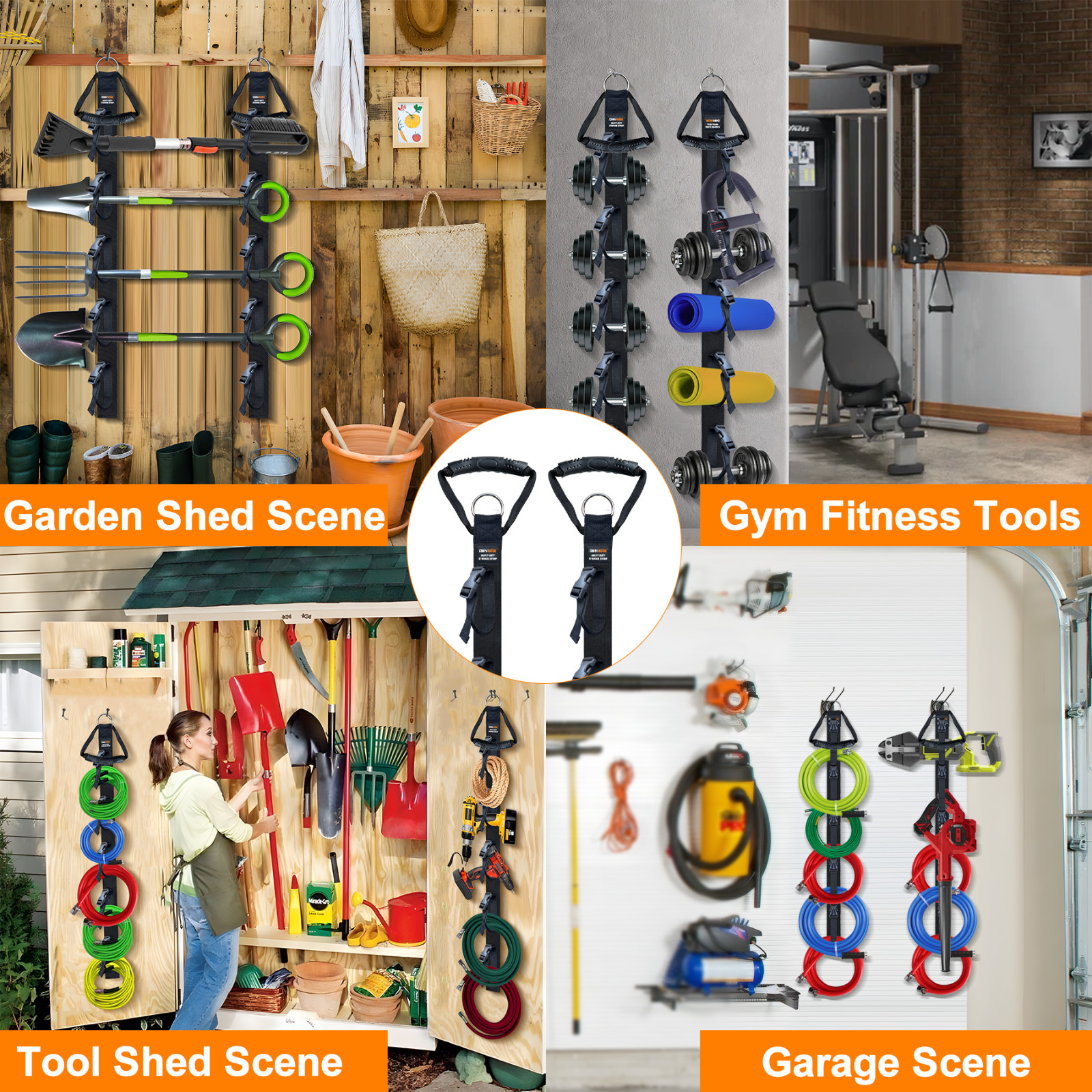Extension Cord Organizer, 2 PCS Extension Cord Hanger with 5 Slots with gloves