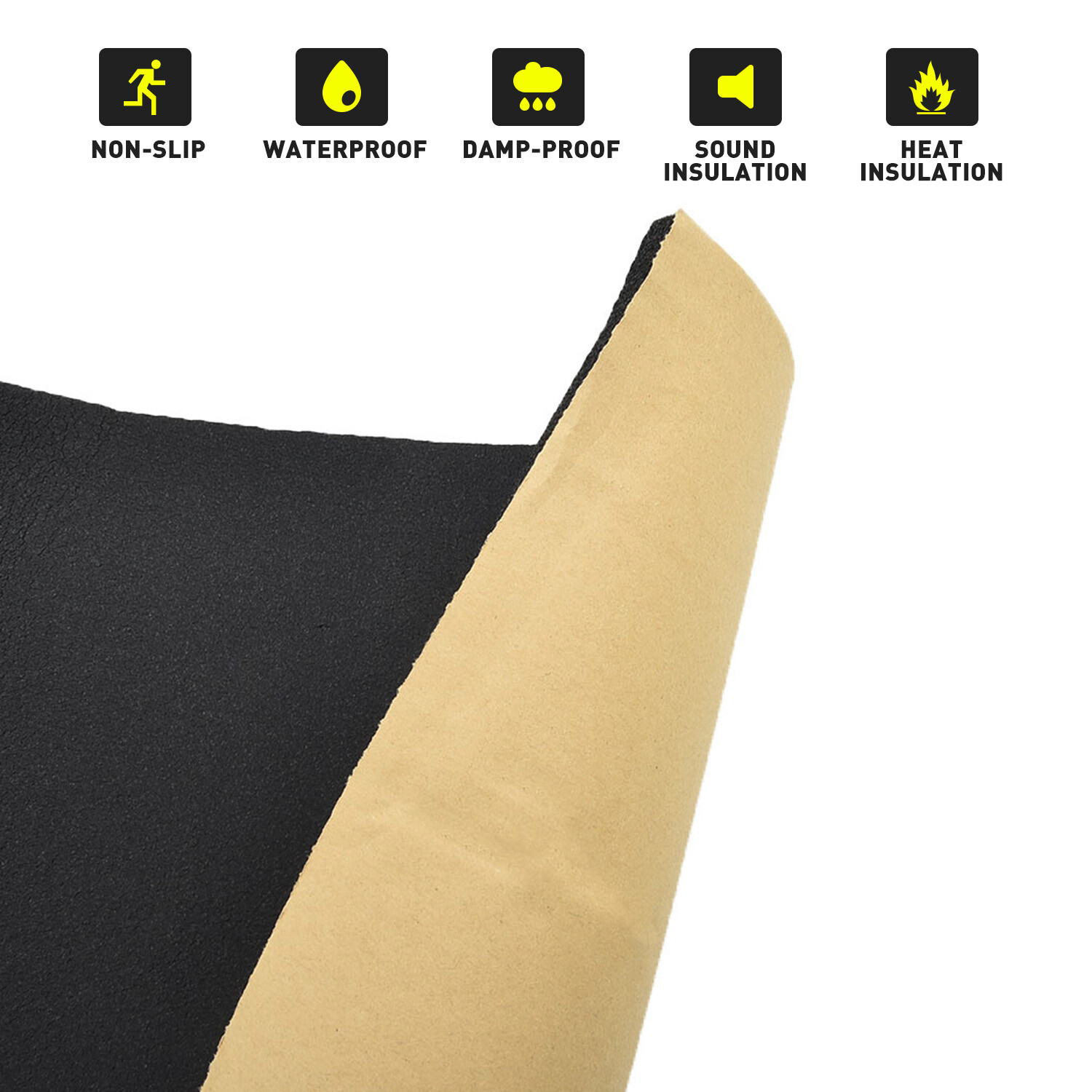 2Roll 59″x12″ Self-Adhesive Sound Insulation Acoustic Foam, Sound Proof Padding