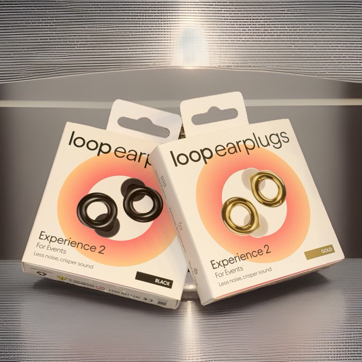 Loop Experience 2 – Gold and Black (2 Pack) Earplugs For Couple -Silicone- Nib