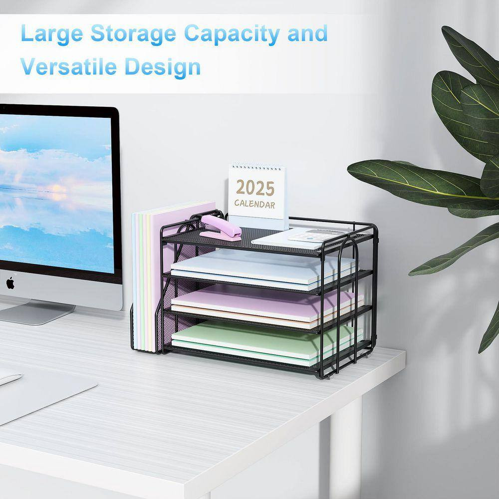 9.2 In. X 15.5 In. Black Desk Organizers and Accessories, Paper Organizer with F