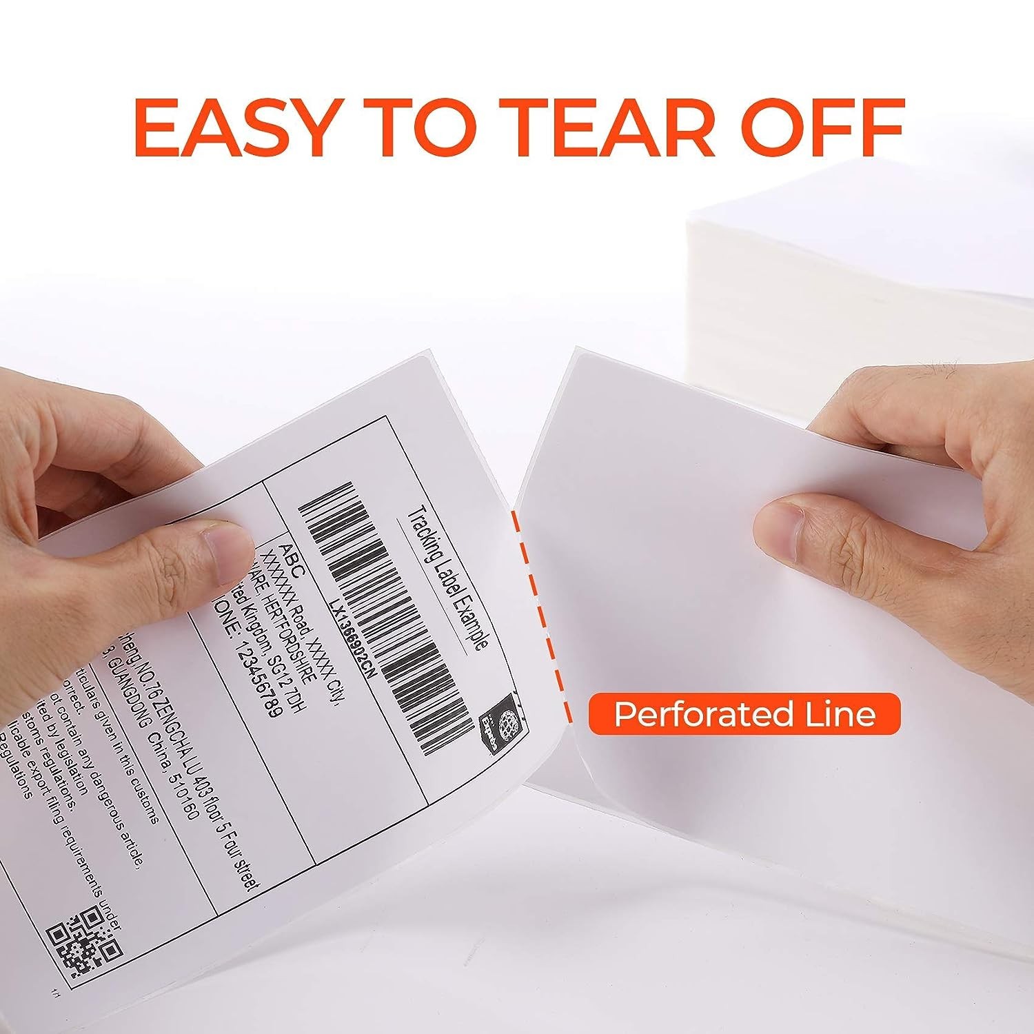 100 Labels 4×6 Fanfold Direct Thermal Shipping Labels for Zebra & Rollo Printer