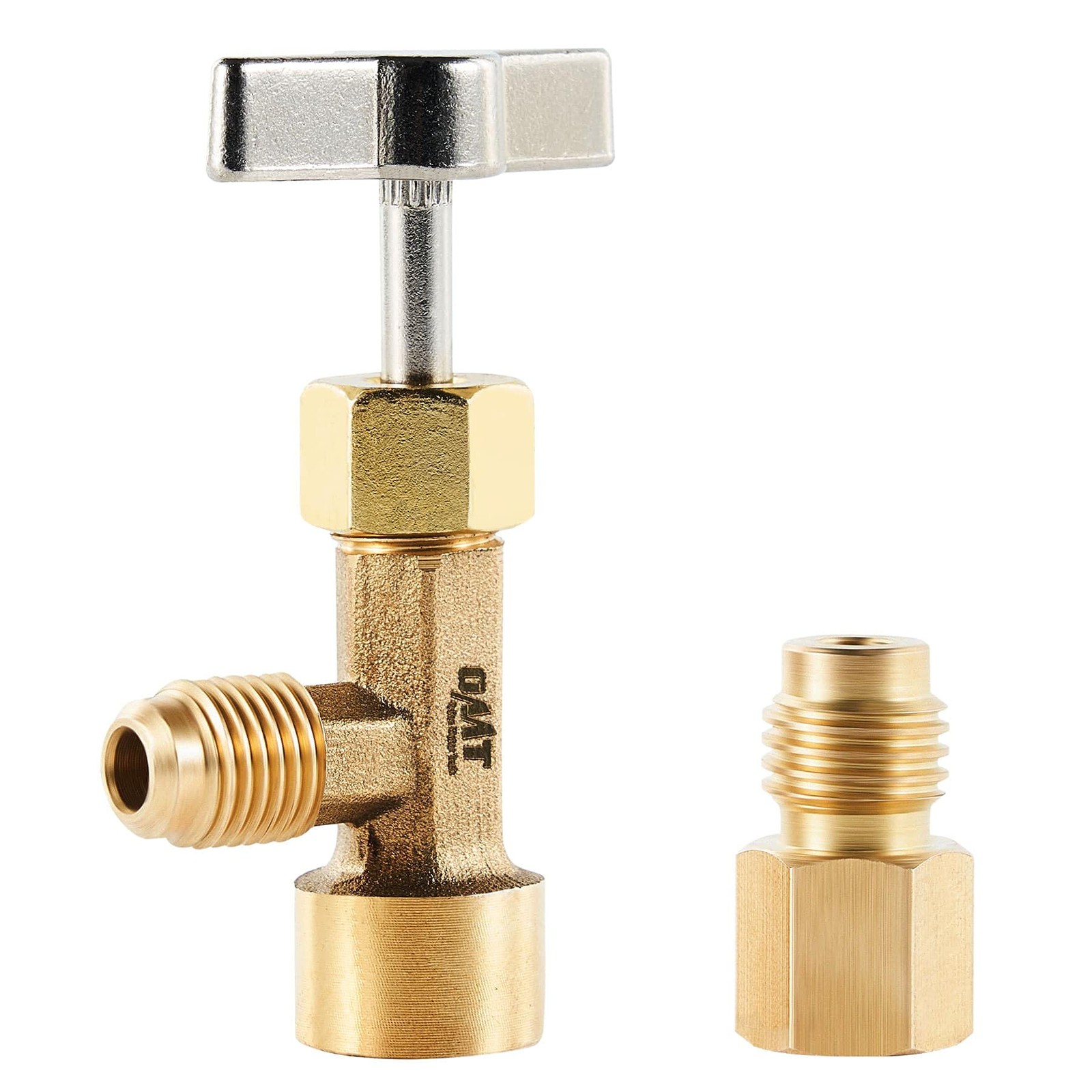 R134a Can Tap Refrigerant Dispenser Brass Puncture Valve AC Hose Adapter Auto