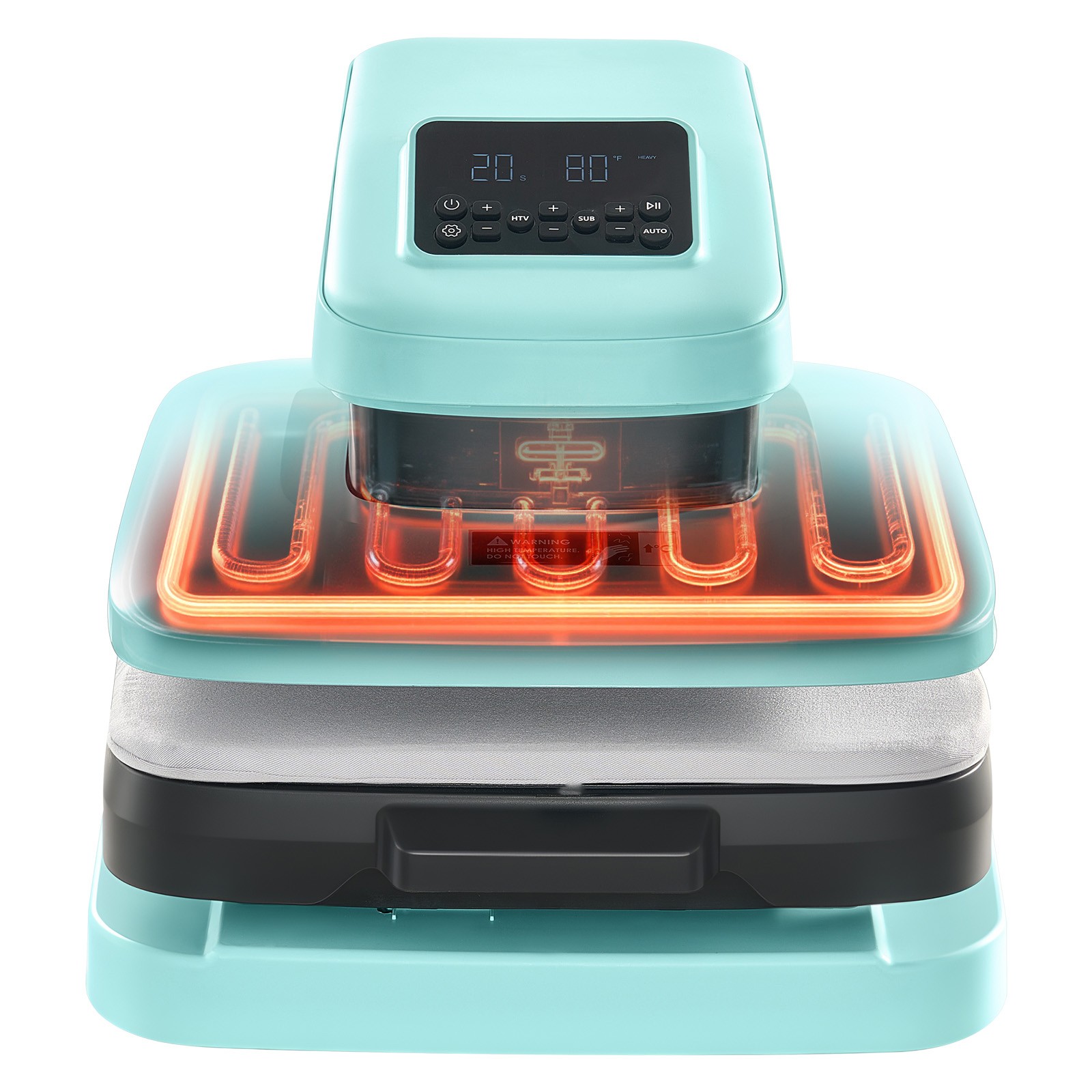 Uimoso Automatic Heat Press Machine for T-Shirts 15 x 15 in Heating Plate, Green